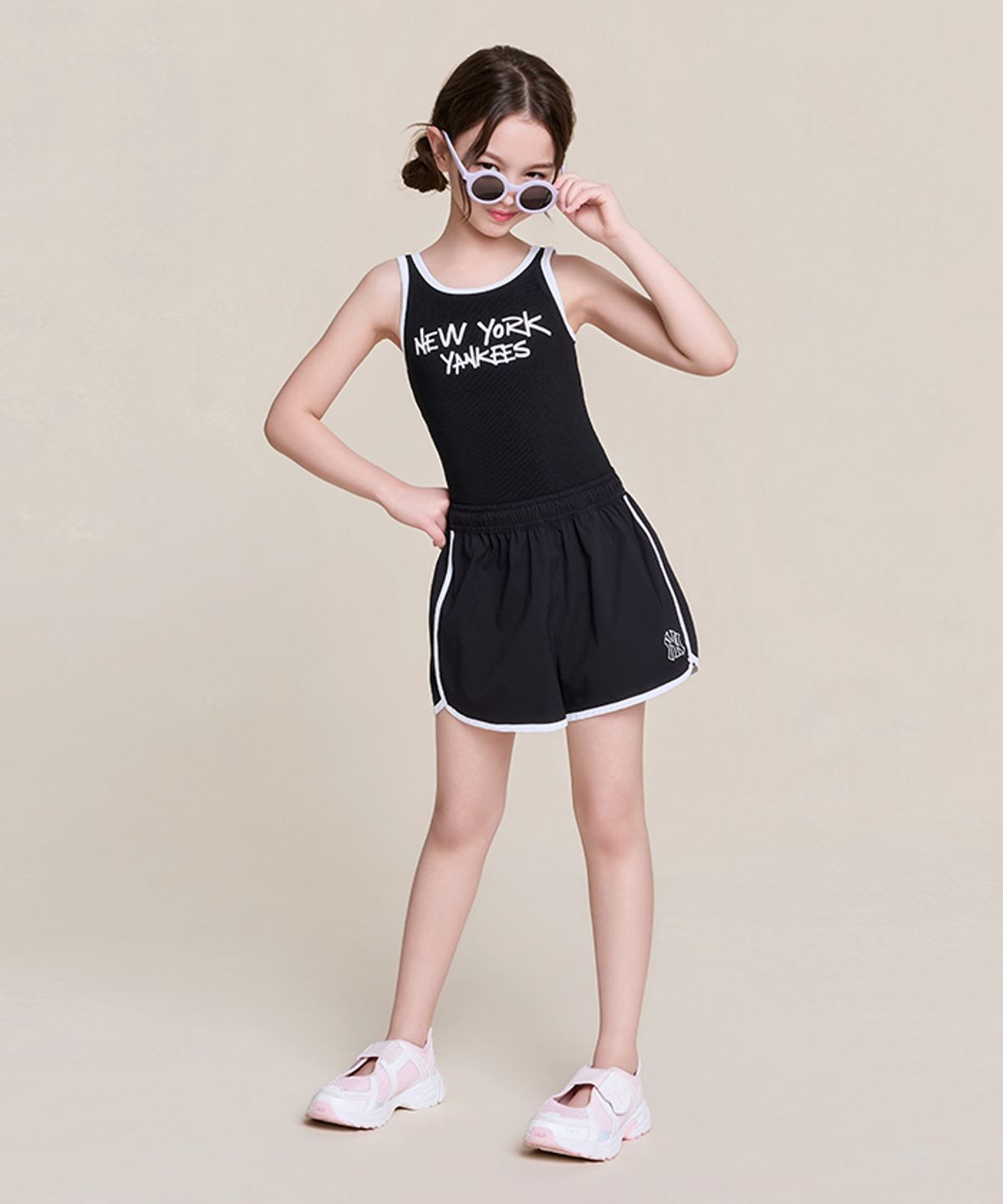엠엘비 키즈(MLB KIDS) 걸즈 스트릿 메쉬 후드집업 3P 세트 NY (Black)