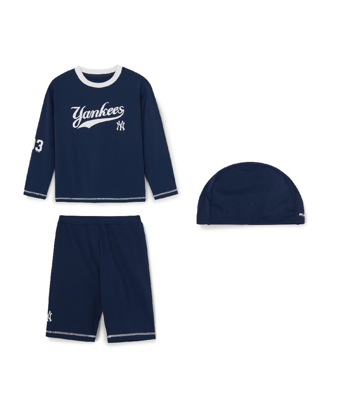 엠엘비 키즈(MLB KIDS) 스포티브 티셔츠 래쉬가드 레깅스 세트 NY (Navy)