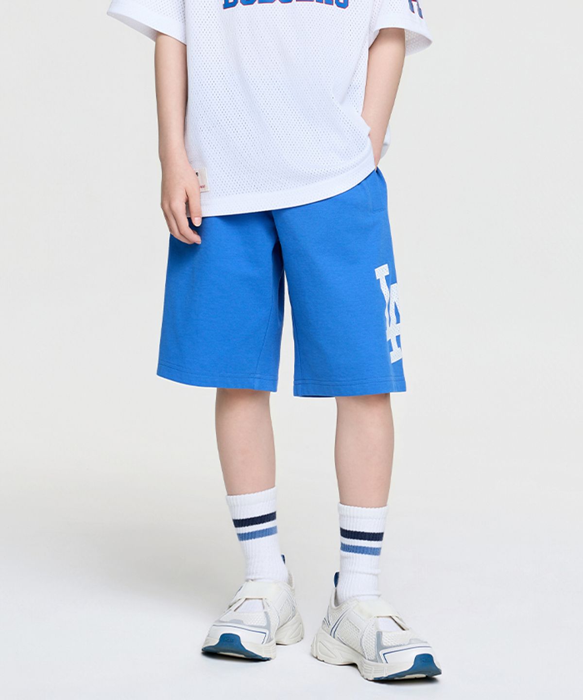 엠엘비 키즈(MLB KIDS) 바시티 빅로고 반바지 LA (Cobalt Blue)