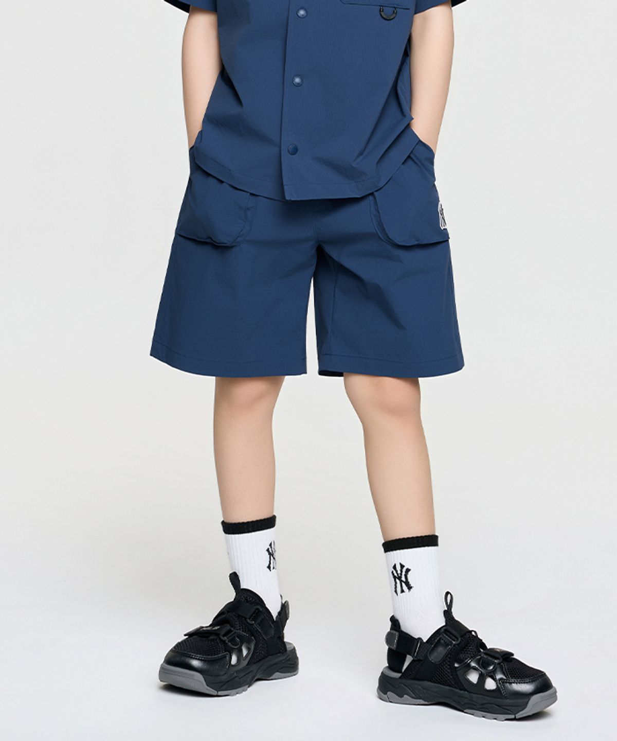 엠엘비 키즈(MLB KIDS) 아웃도어 시어서커 5부 팬츠 NY (L.Navy)