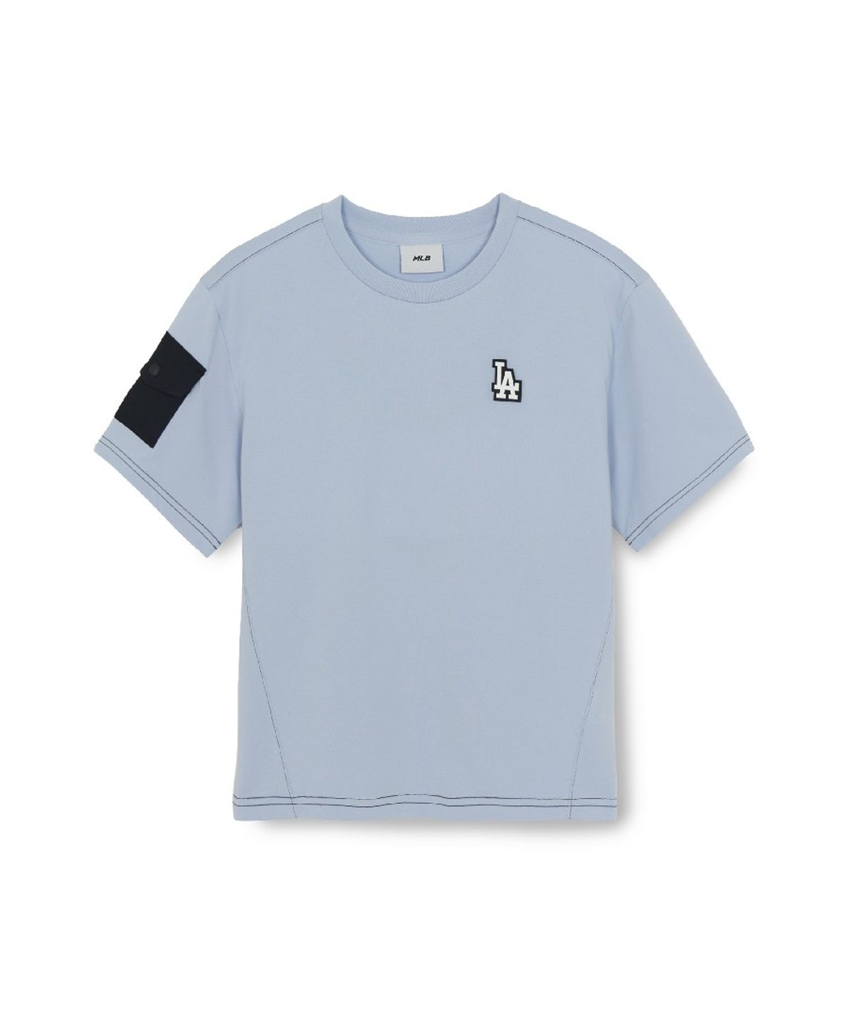 엠엘비 키즈(MLB KIDS) 아웃도어 베이직 7부 팬츠 티셔츠세트 LA (Mg. Sky Blue)