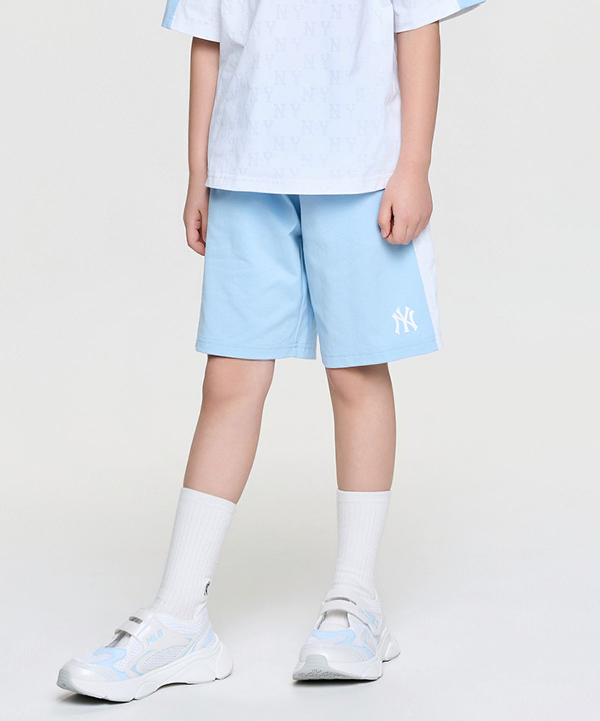 엠엘비 키즈(MLB KIDS) 모노그램 배색 반바지 NY (L.Blue)