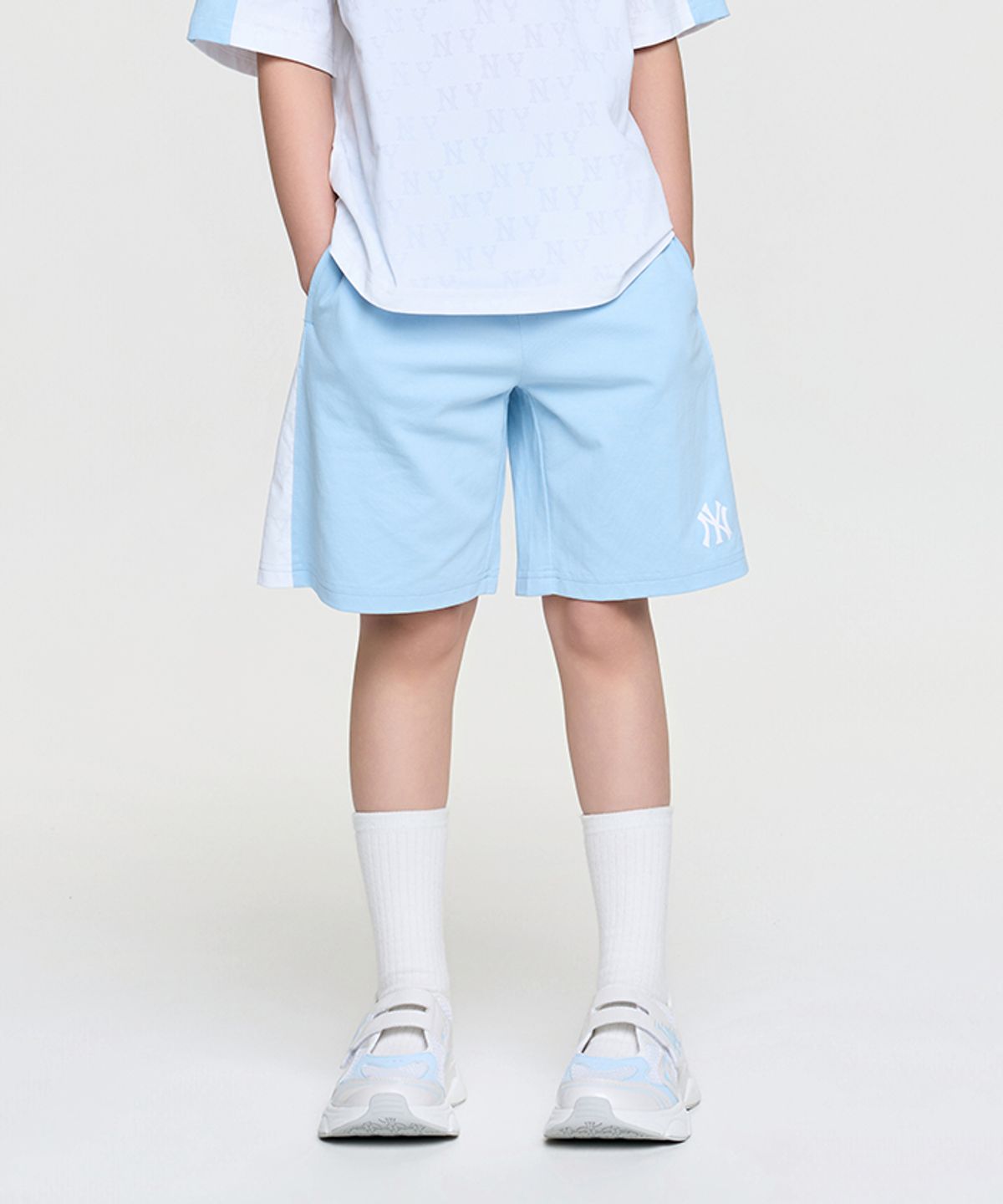 엠엘비 키즈(MLB KIDS) 모노그램 배색 반바지 NY (L.Blue)