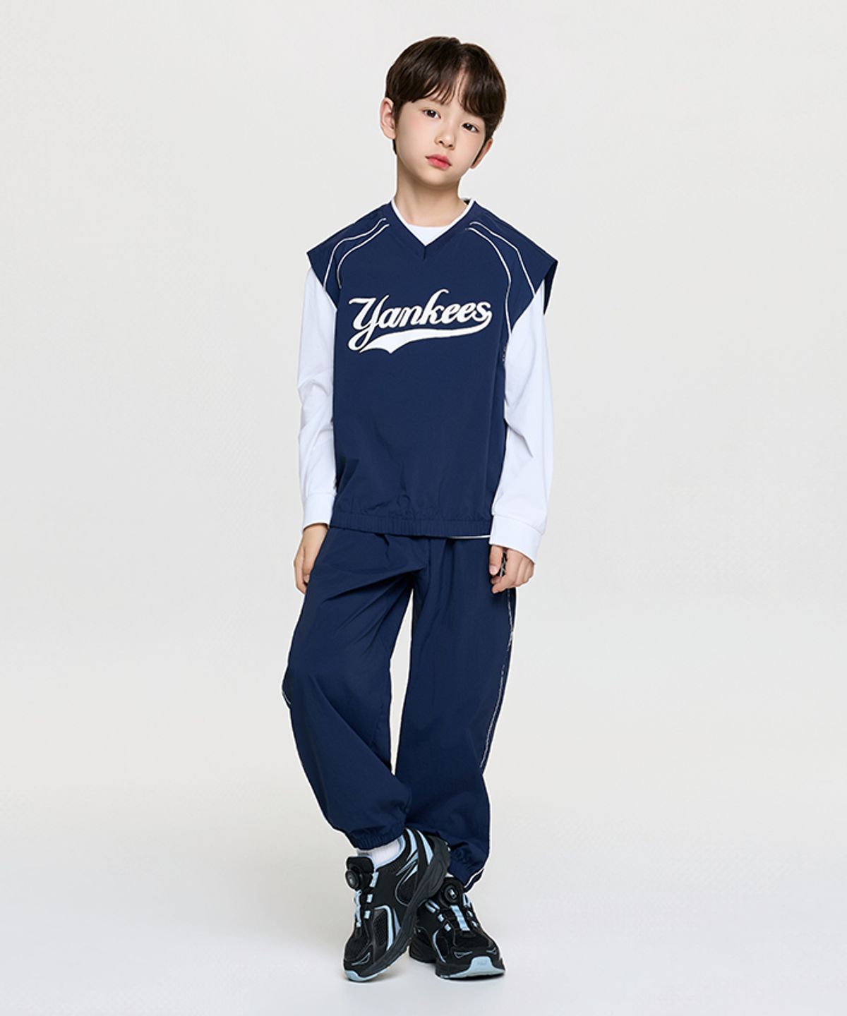 엠엘비 키즈(MLB KIDS) 스포티브 바시티 긴팔 티셔츠 3 세트 NY (Navy)