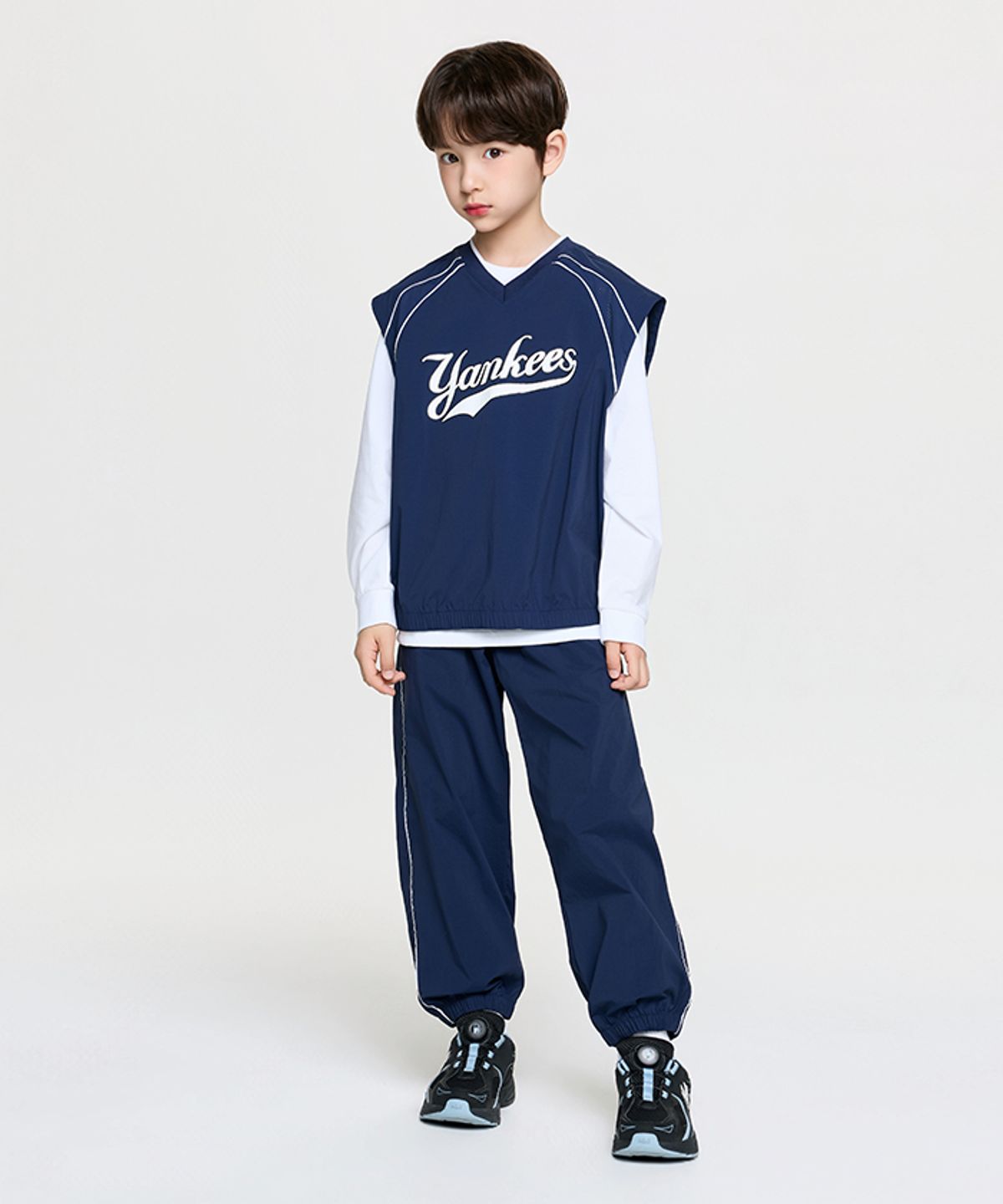 엠엘비 키즈(MLB KIDS) 스포티브 바시티 긴팔 티셔츠 3 세트 NY (Navy)