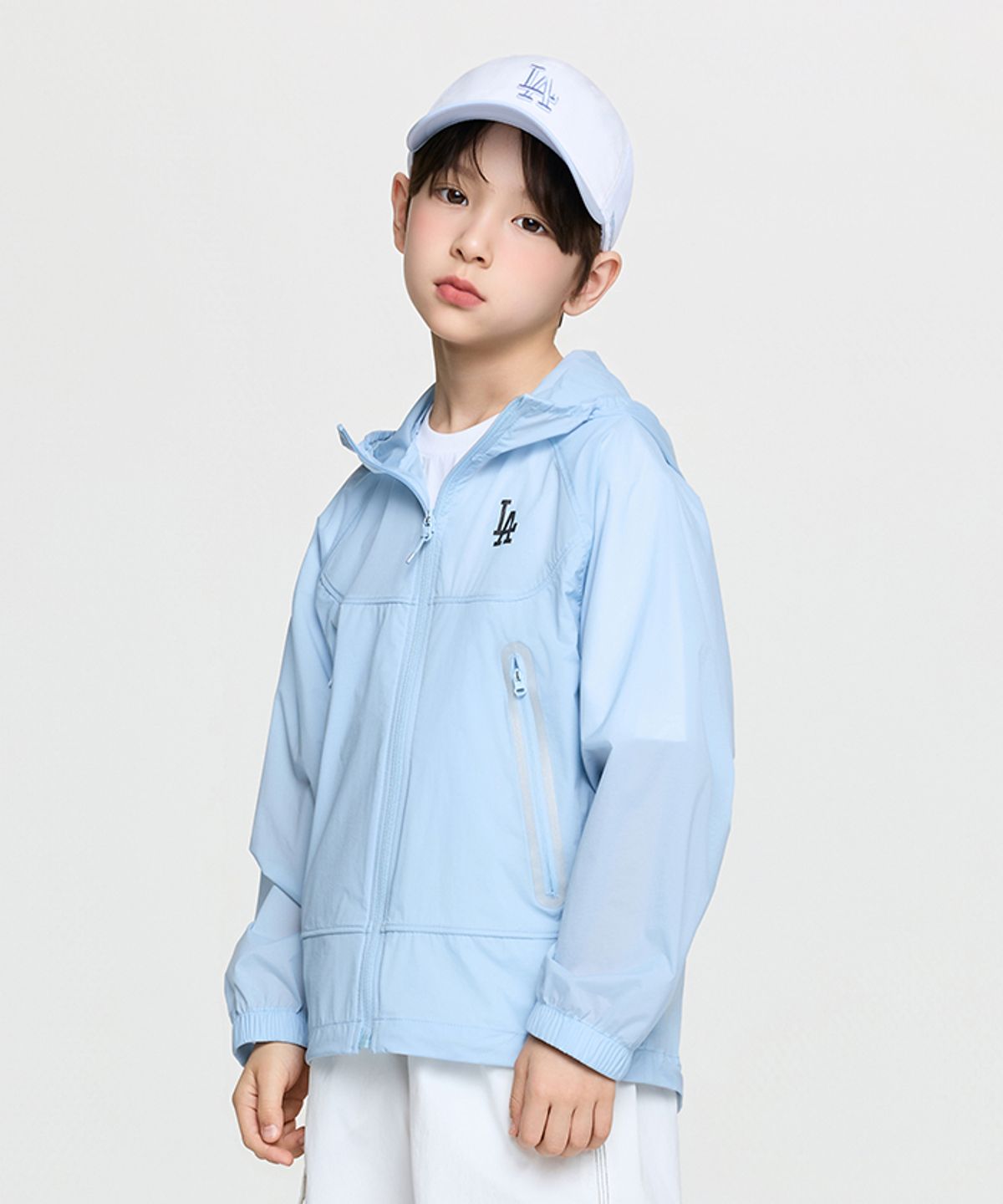 엠엘비 키즈(MLB KIDS) 아웃도어 초경량 기능성 바람막이 LA (Mg. Sky Blue)