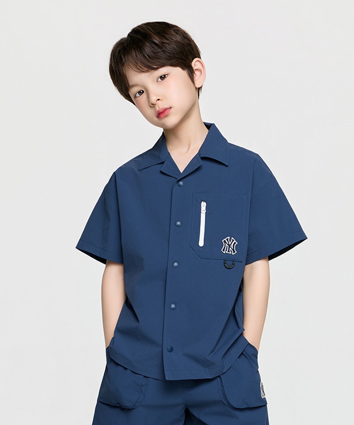 엠엘비 키즈(MLB KIDS) 베이직 아웃도어 우븐 셔츠 NY (L.Navy)