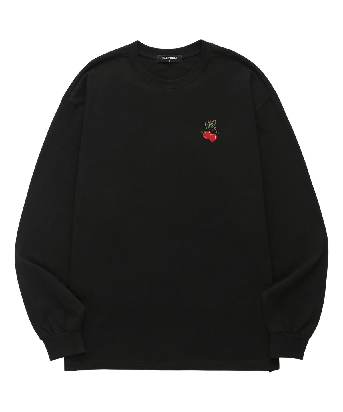 위씨(WISSY) Cherry Ribbon 긴팔 티셔츠 (WLS037) 블랙