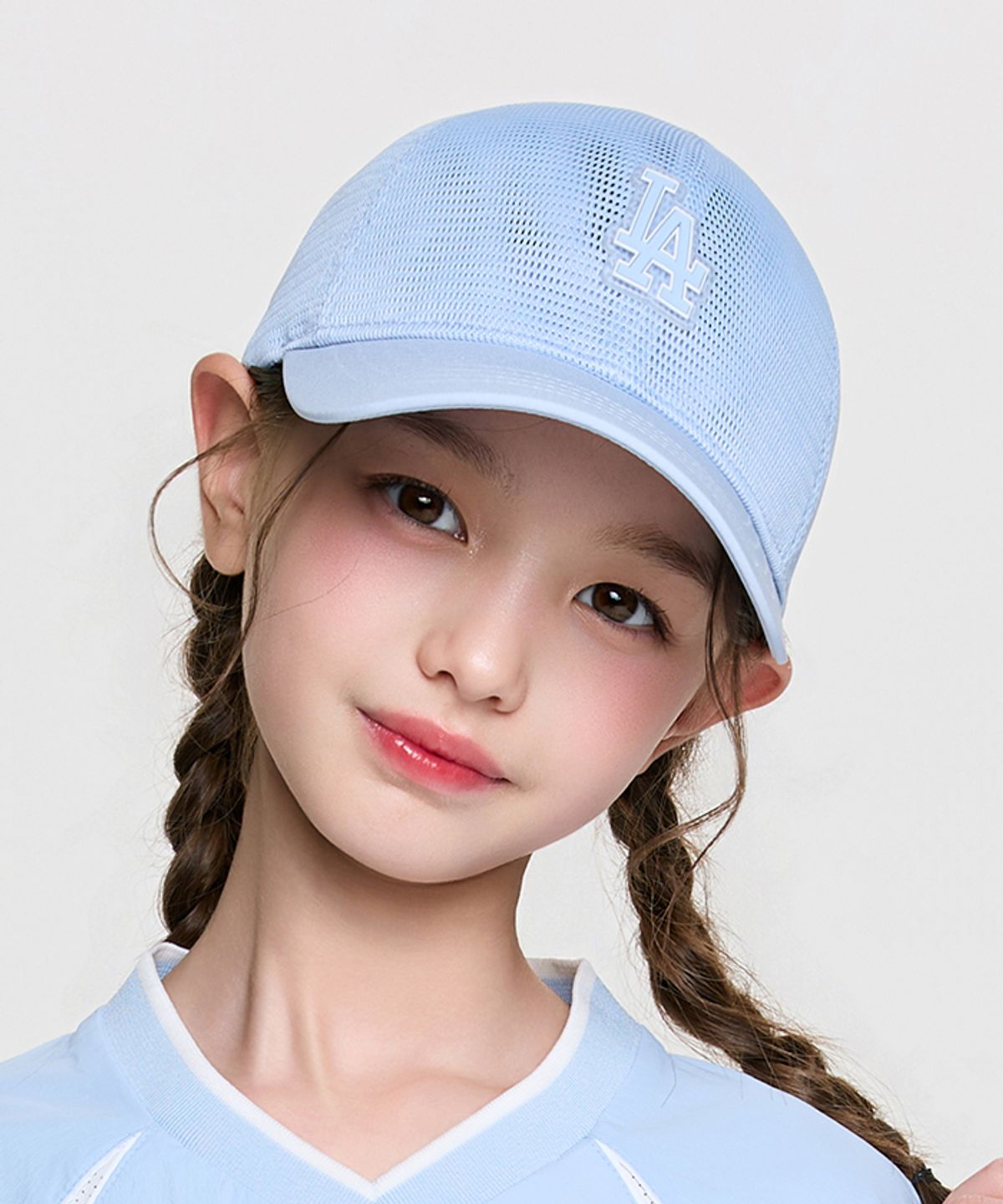 엠엘비 키즈(MLB KIDS) 올 메쉬 볼캡 LA (Sky blue)