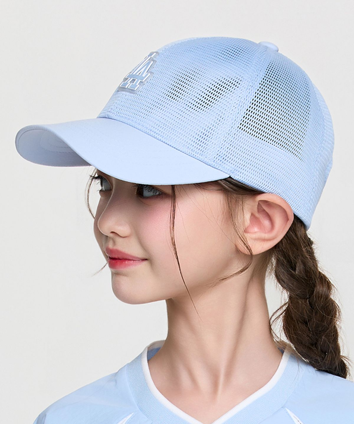 엠엘비 키즈(MLB KIDS) 올 메쉬 볼캡 LA (Sky blue)