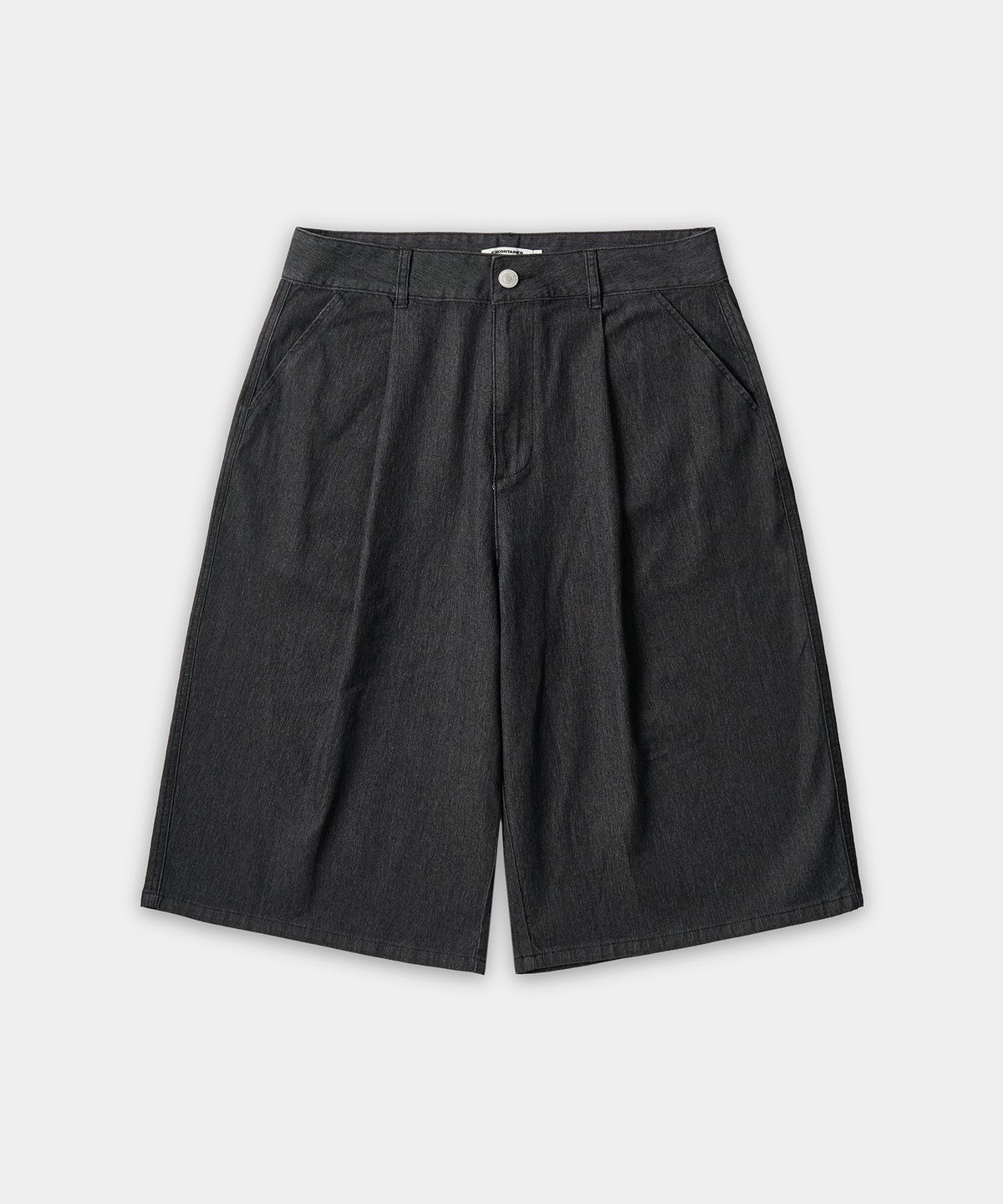 엑스컨테이너(EXCONTAINER) 로우 페이드 버뮤다 데님 팬츠 (WASHED BLACK)