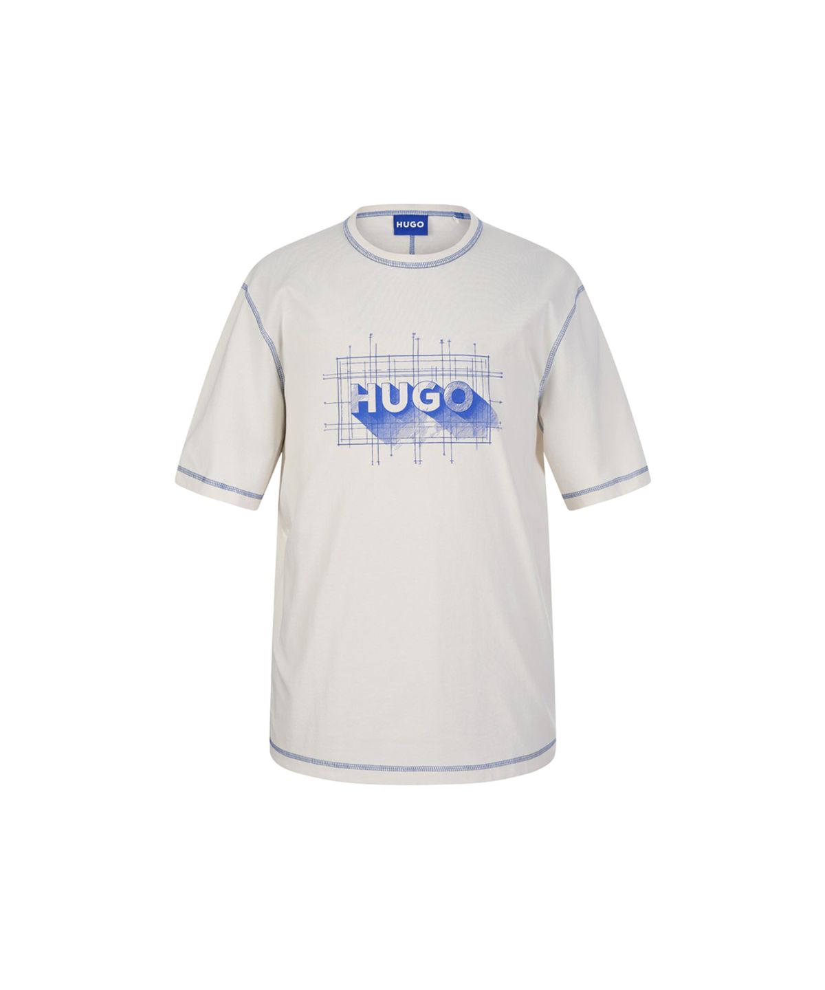 휴고(HUGO) 스티치 포인트 코튼 반팔 티셔츠 50553498_121