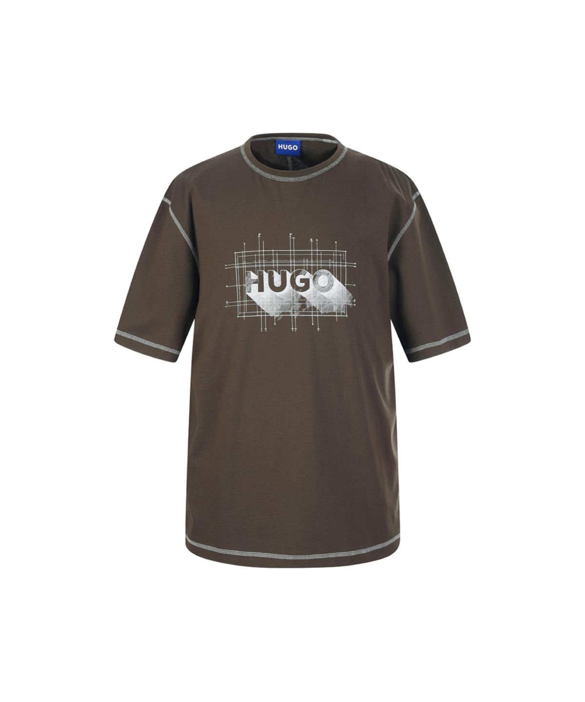 휴고(HUGO) 스티치 포인트 코튼 반팔 티셔츠 50553498_208