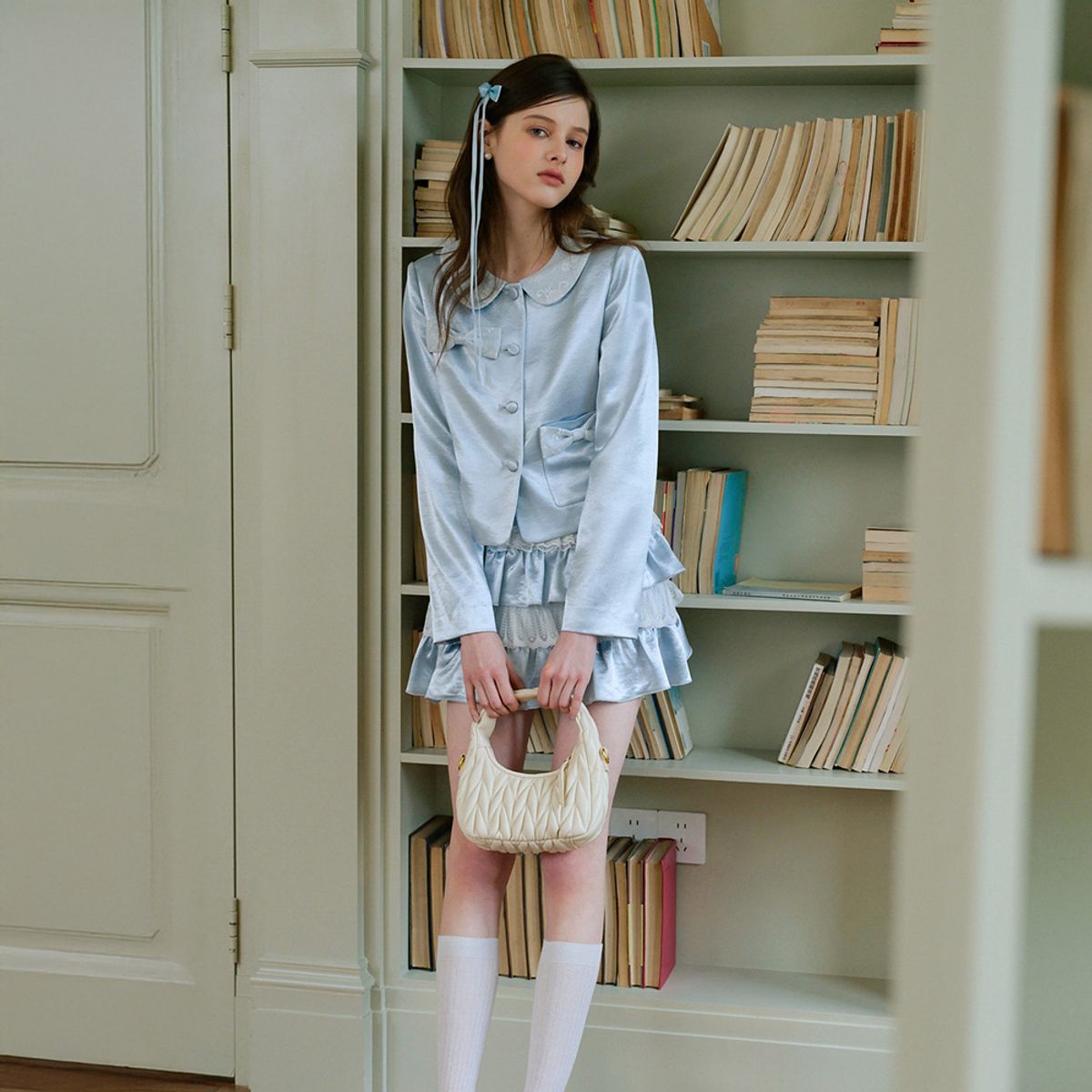 쎄무아듀(CEST MOIDEW) Cest_Pastel blue cropped jacket