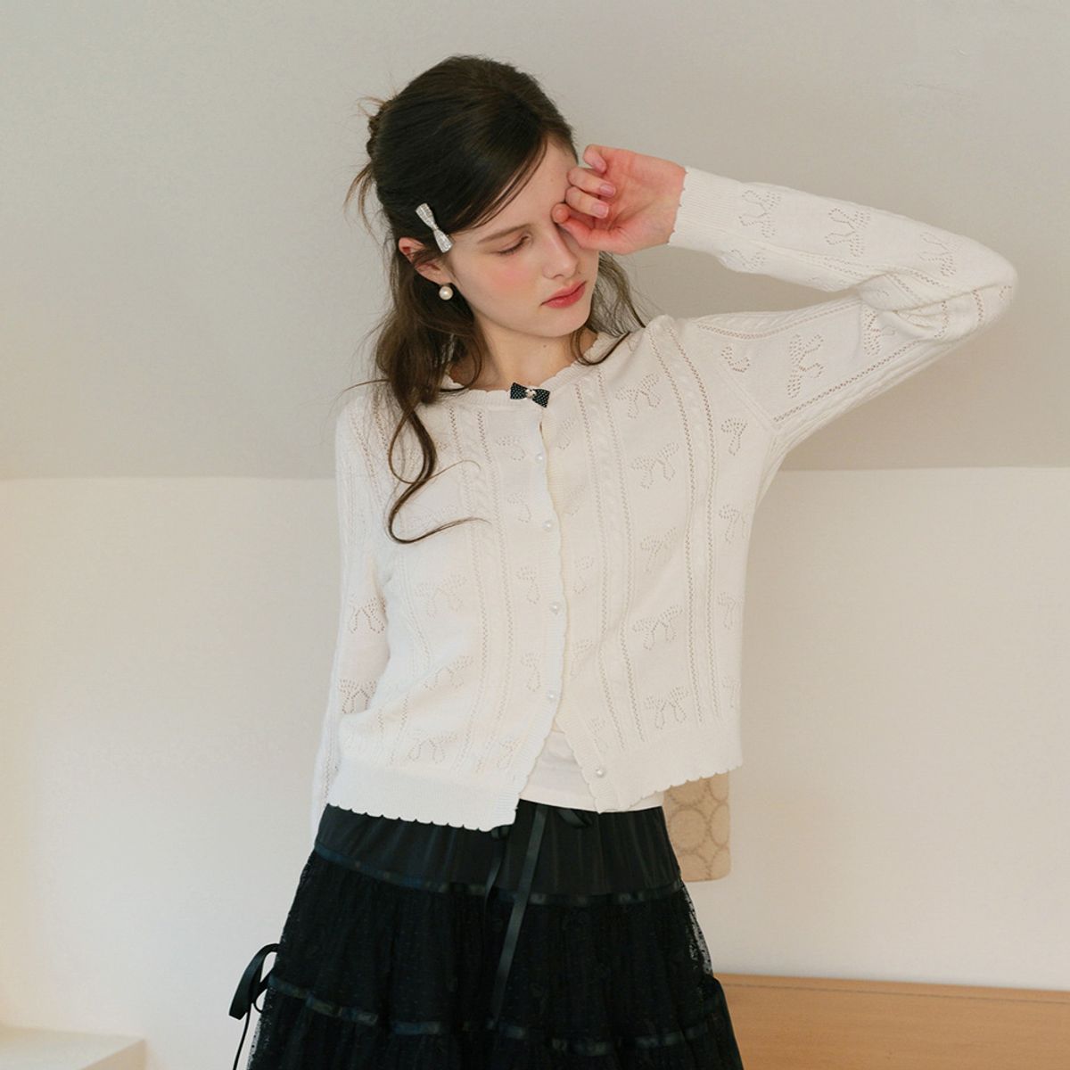 쎄무아듀(CEST MOIDEW) Cest_Romantic bow knit cardigan