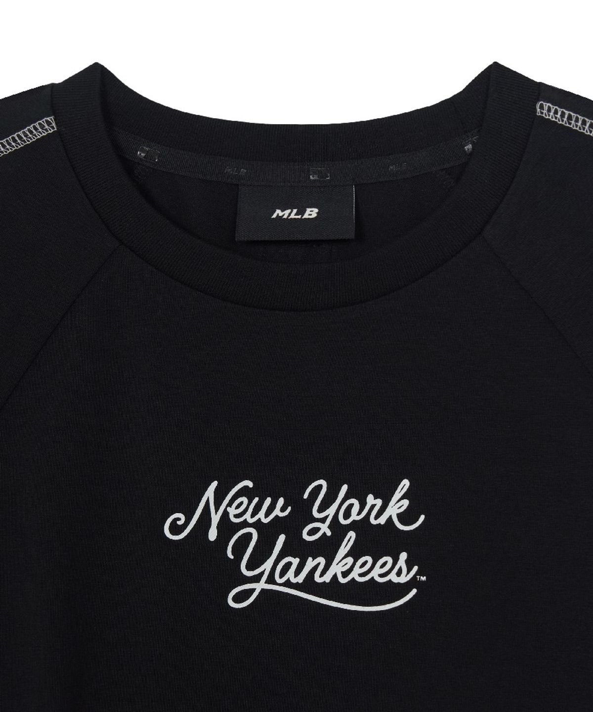 엠엘비(MLB) 여성 스포티브 트랙 크롭 반팔 티셔츠 NY (Black)