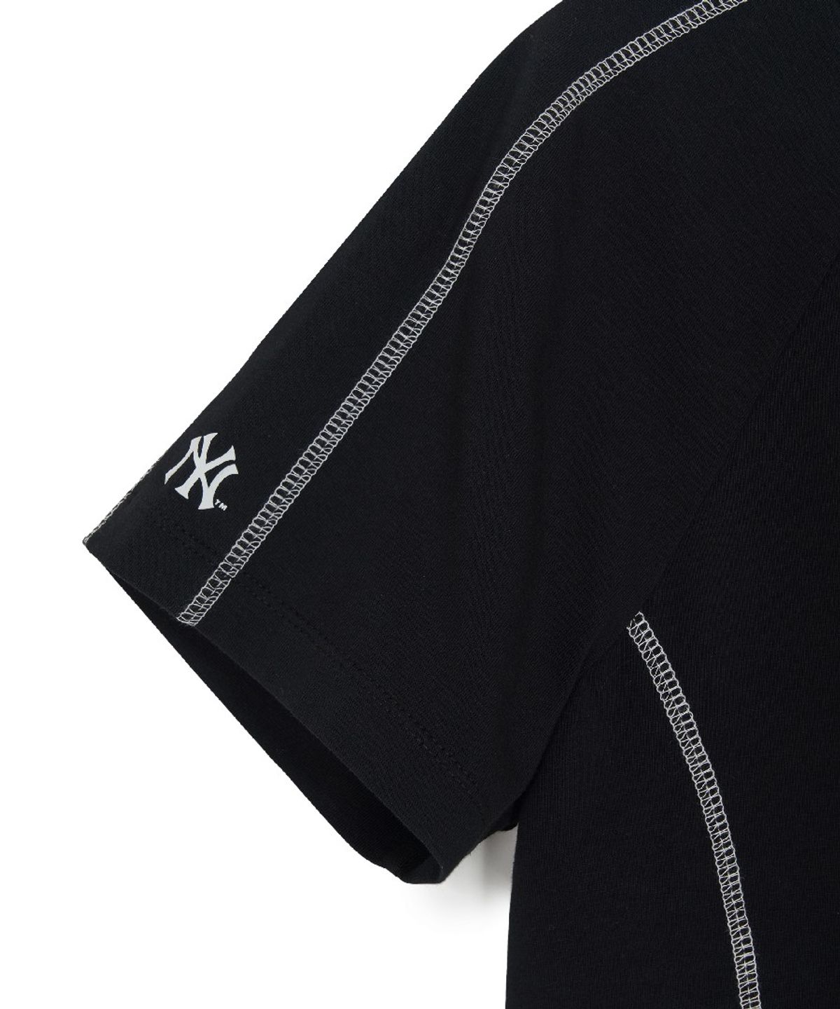 엠엘비(MLB) 여성 스포티브 트랙 크롭 반팔 티셔츠 NY (Black)