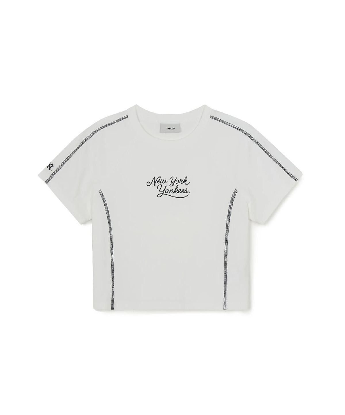 엠엘비(MLB) 여성 스포티브 트랙 크롭 반팔 티셔츠 NY (White)