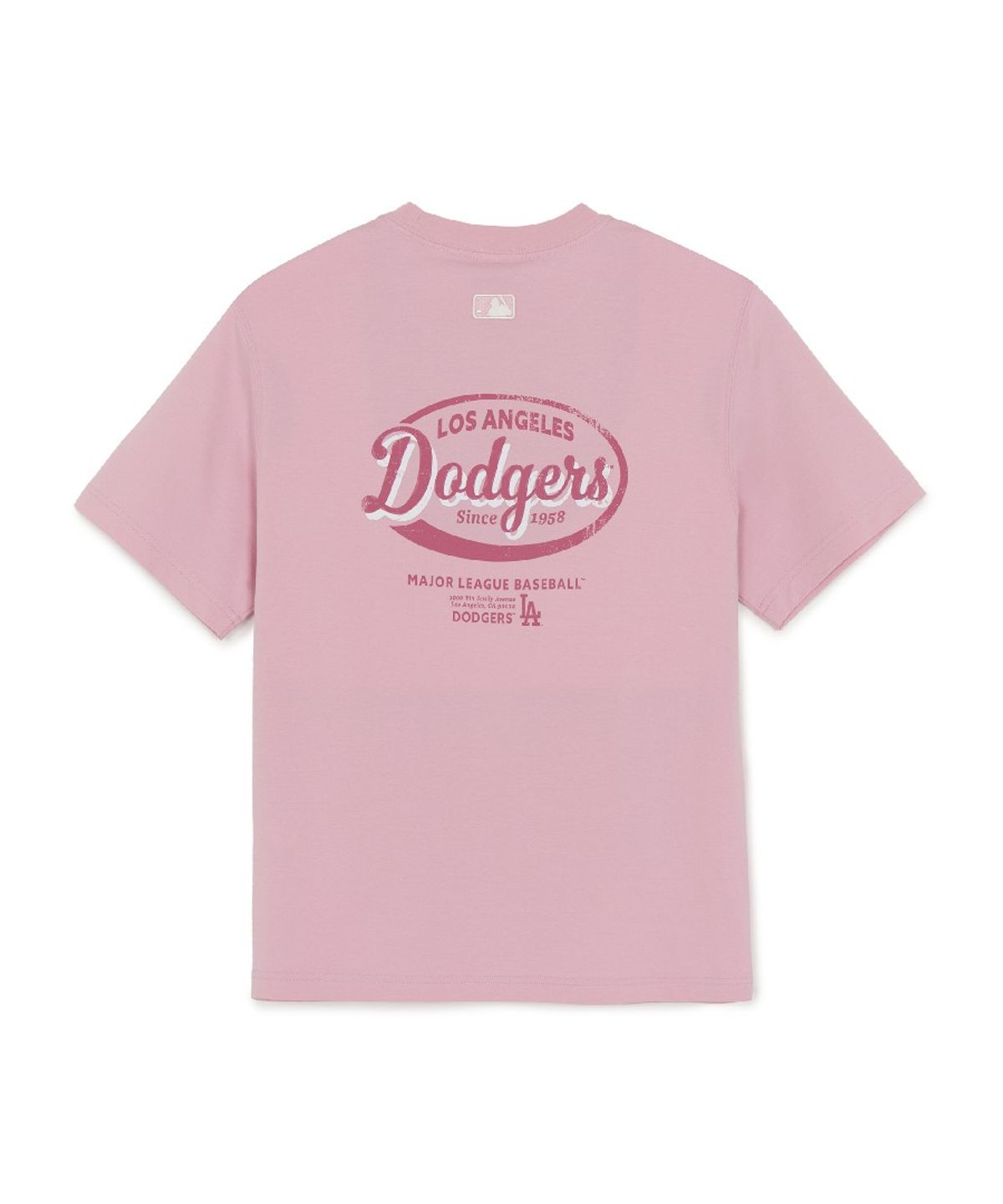 엠엘비(MLB) 빈티지 스포티브 컬시브 그래픽 반팔 티셔츠 LA (Mg.Pink)