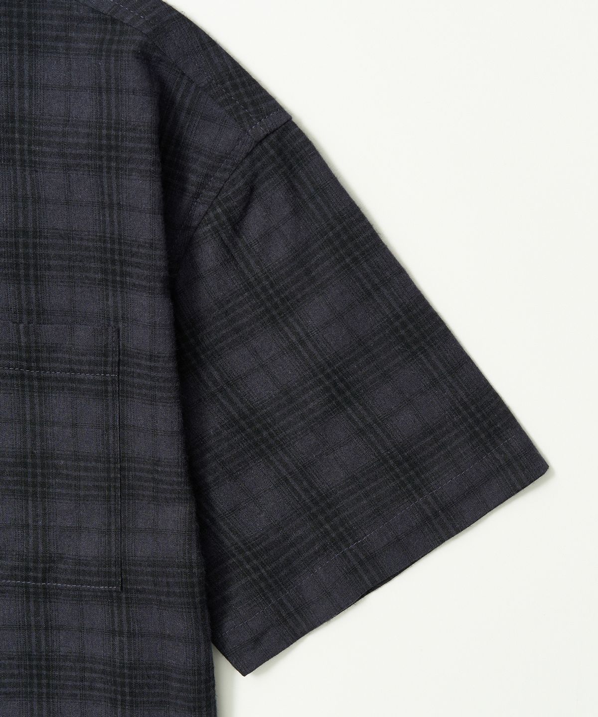엑스컨테이너(EXCONTAINER) 빈티지 체크 크롭 셔츠 (NAVY)