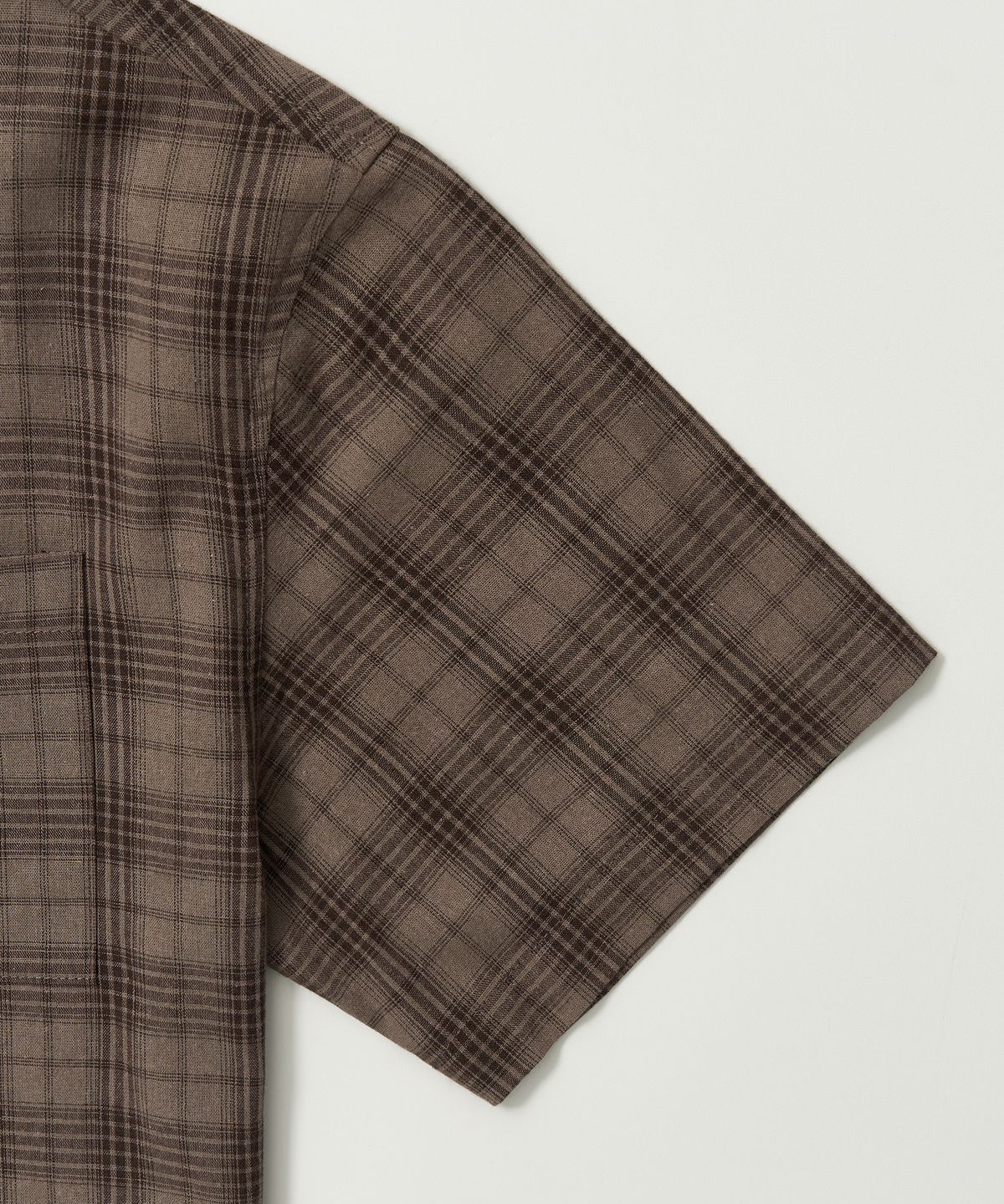 엑스컨테이너(EXCONTAINER) 빈티지 체크 크롭 셔츠 (BROWN)