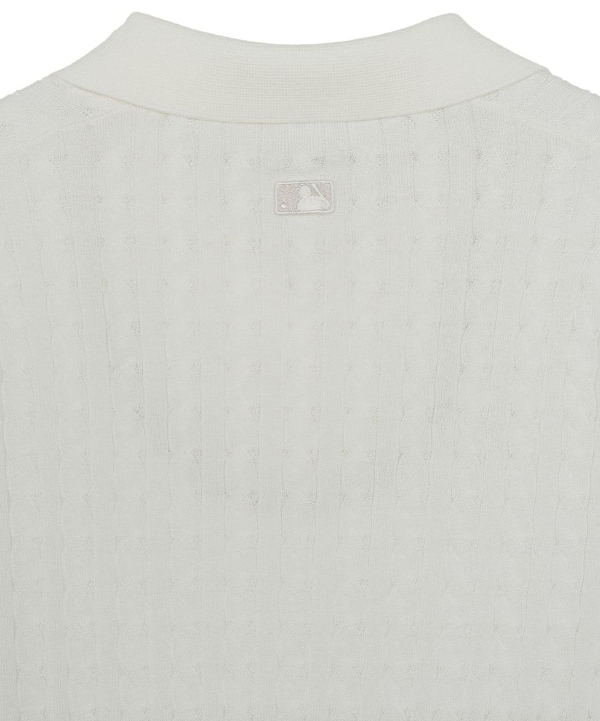 엠엘비(MLB) 여성 바시티 케이블 오픈카라 반팔니트 NY (White)
