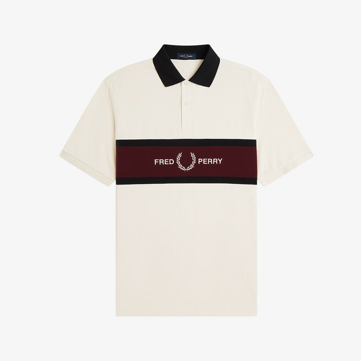 프레드페리(FRED PERRY) [Sport] 엠브로이더드 패널 폴로 셔츠 - 에크루 AFPM2612421-560