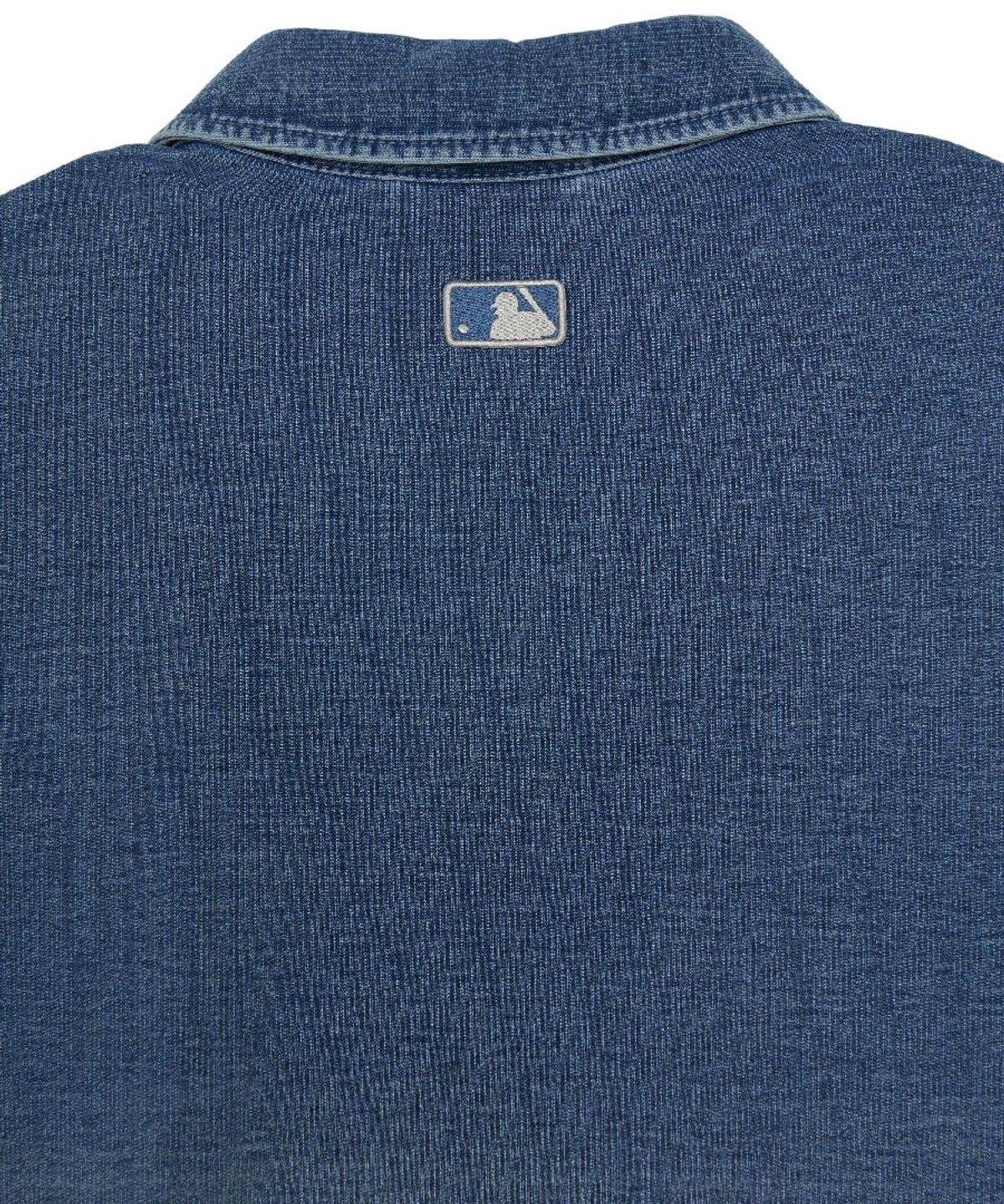 엠엘비(MLB) 베이직 스몰로고 져지 데님 반팔 폴로셔츠 NY (L.Blue)