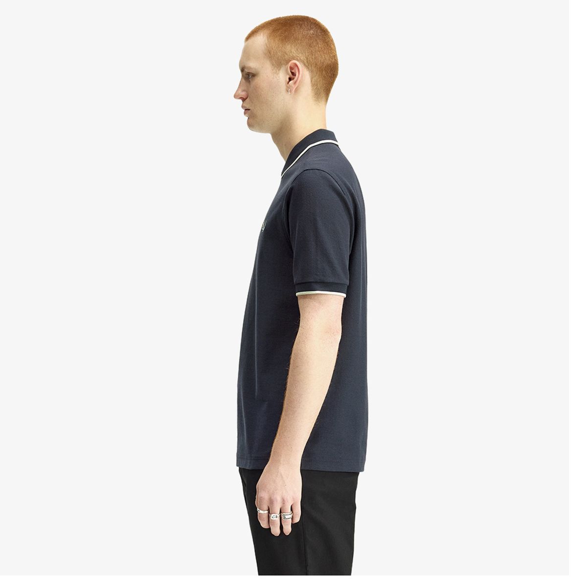 프레드페리(FRED PERRY) [Sharp] 크레이프 피케 폴로 셔츠 - 네이비 AFPM2612383-608