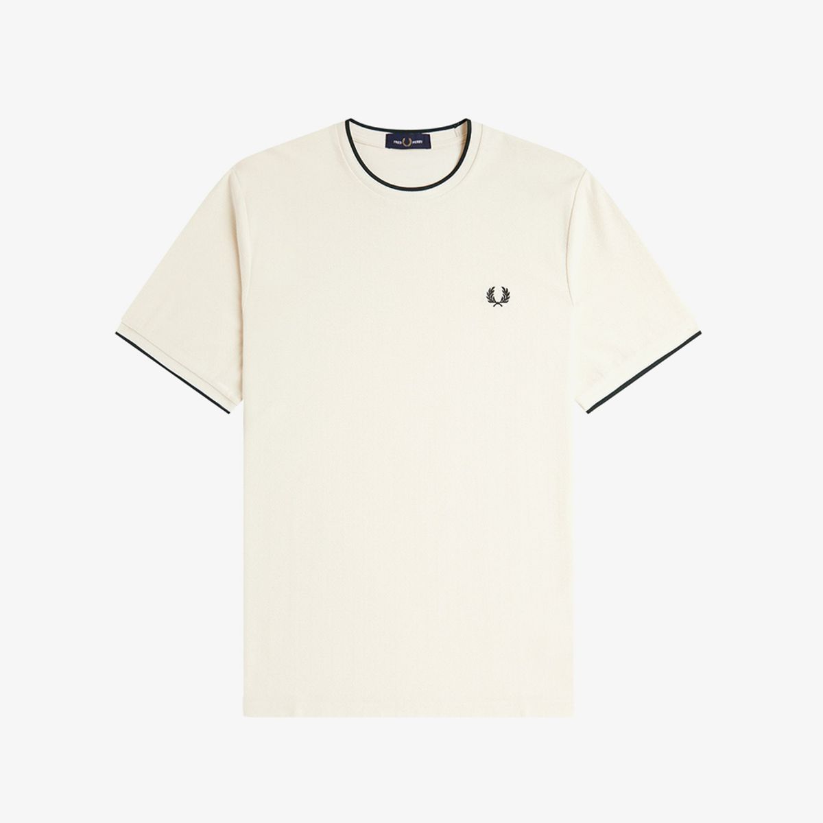 프레드페리(FRED PERRY) [Sharp] 트림 디테일 크레이프 피케 티셔츠 - 에크루 AFPM2612397-560