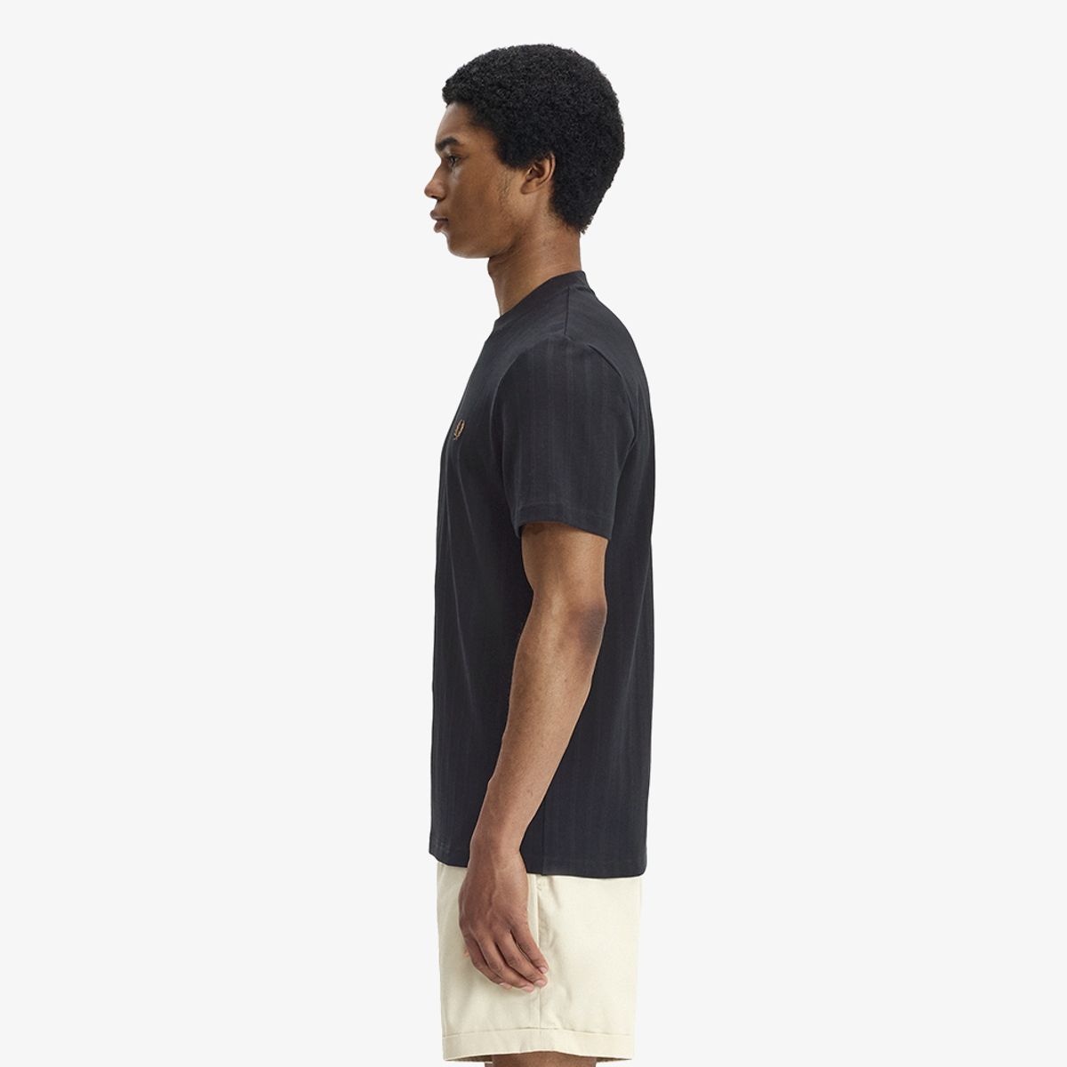 프레드페리(FRED PERRY) [Sharp] 피케 스트라이프 티셔츠 - 블랙 AFPM2612392-102