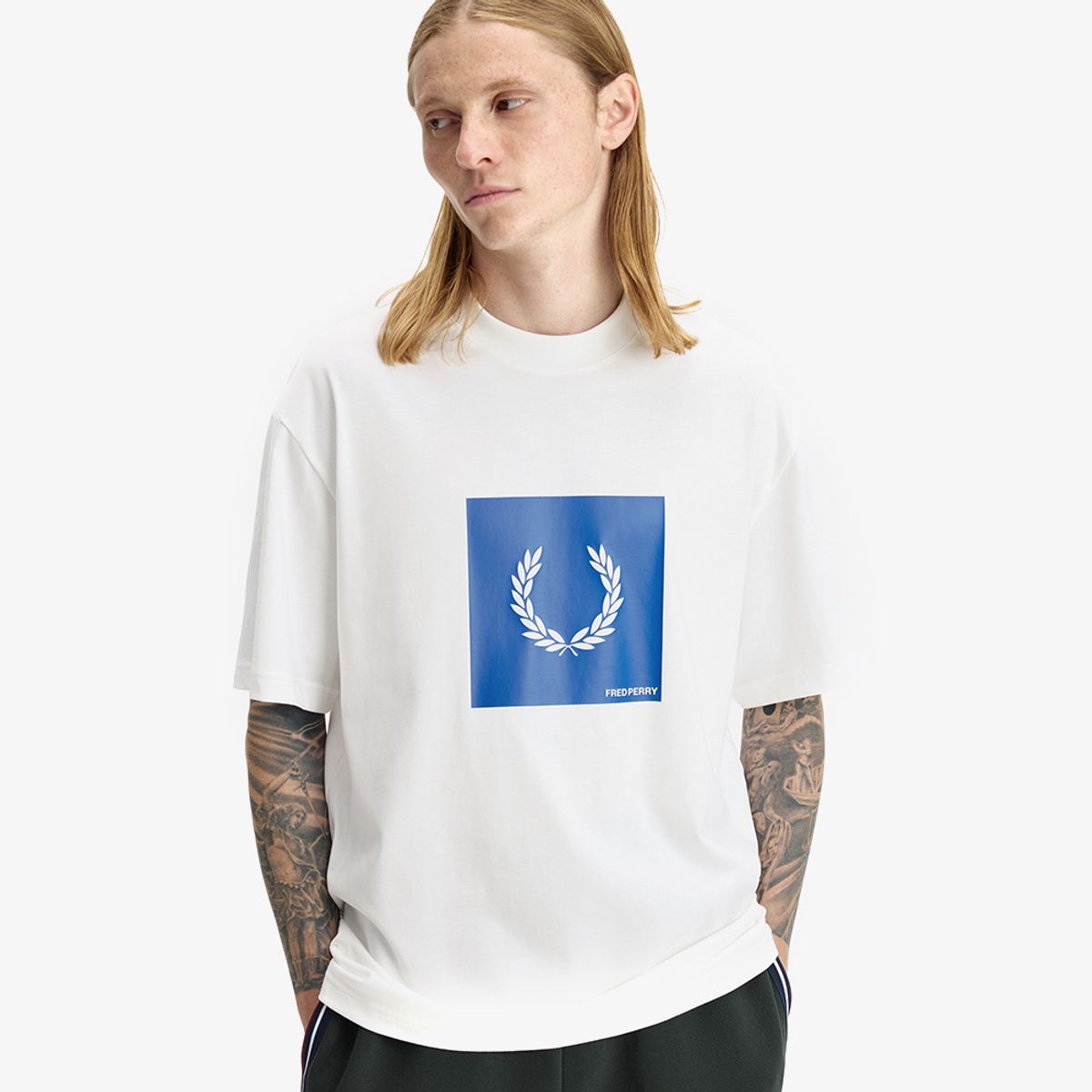 프레드페리(FRED PERRY) [Sport] 박스 그래픽 티셔츠 - 스노우 화이트 AFPM2612404-129
