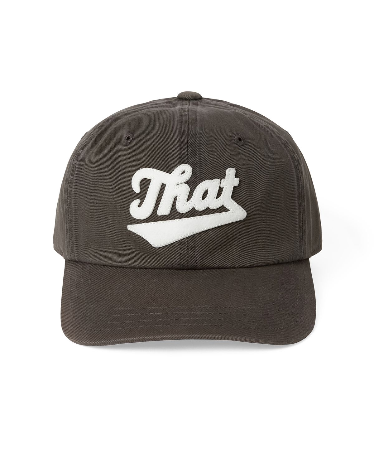 디스이즈네버댓(THISISNEVERTHAT) Overdyed That Applique Cap Washed Black