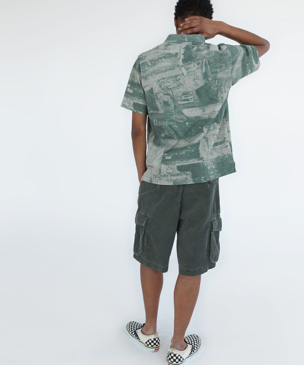 디스이즈네버댓(THISISNEVERTHAT) T-Logo S/S Jersey Polo Denim Patchwork