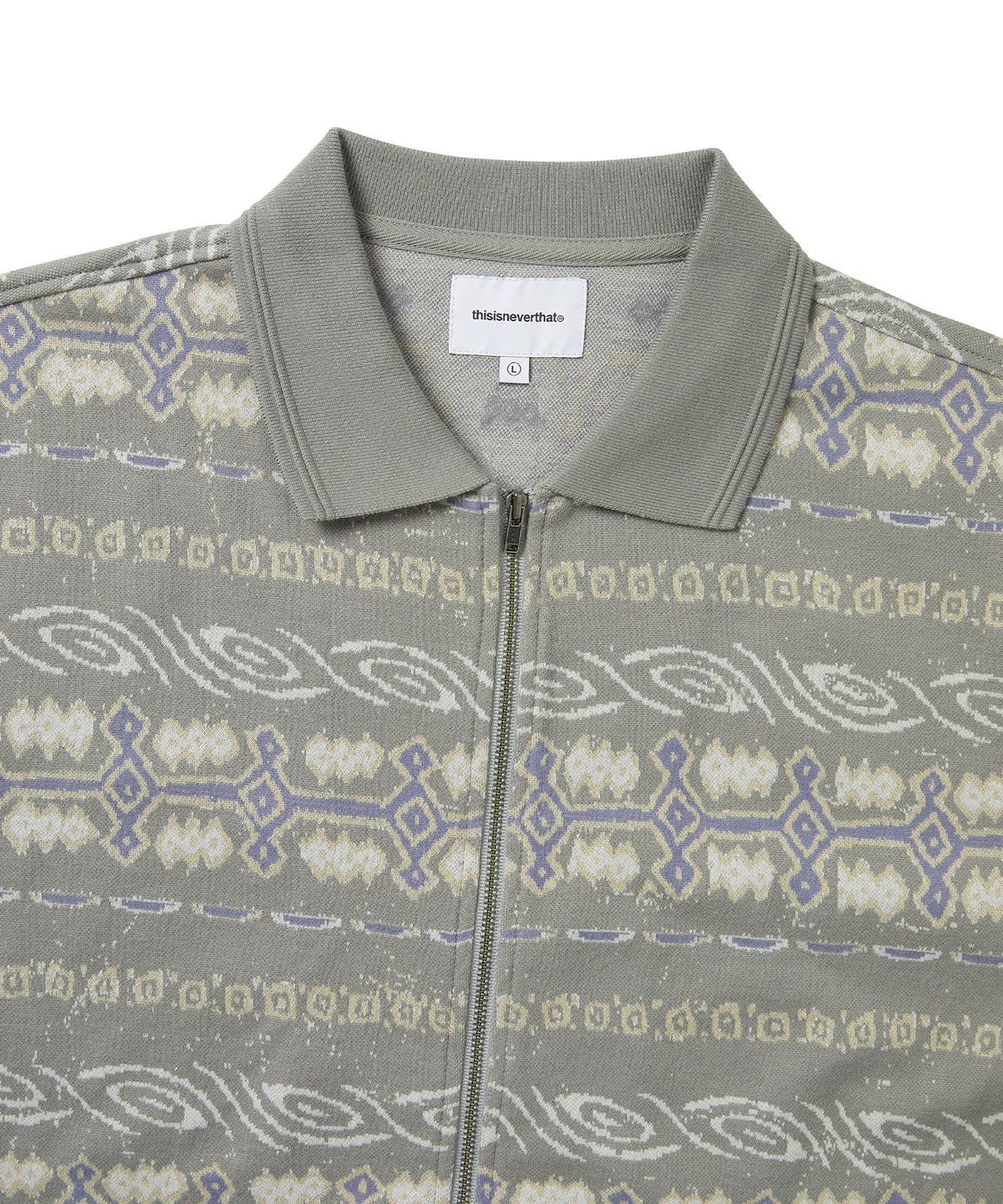 디스이즈네버댓(THISISNEVERTHAT) Jungle Jacquard Zip Up Top Grey