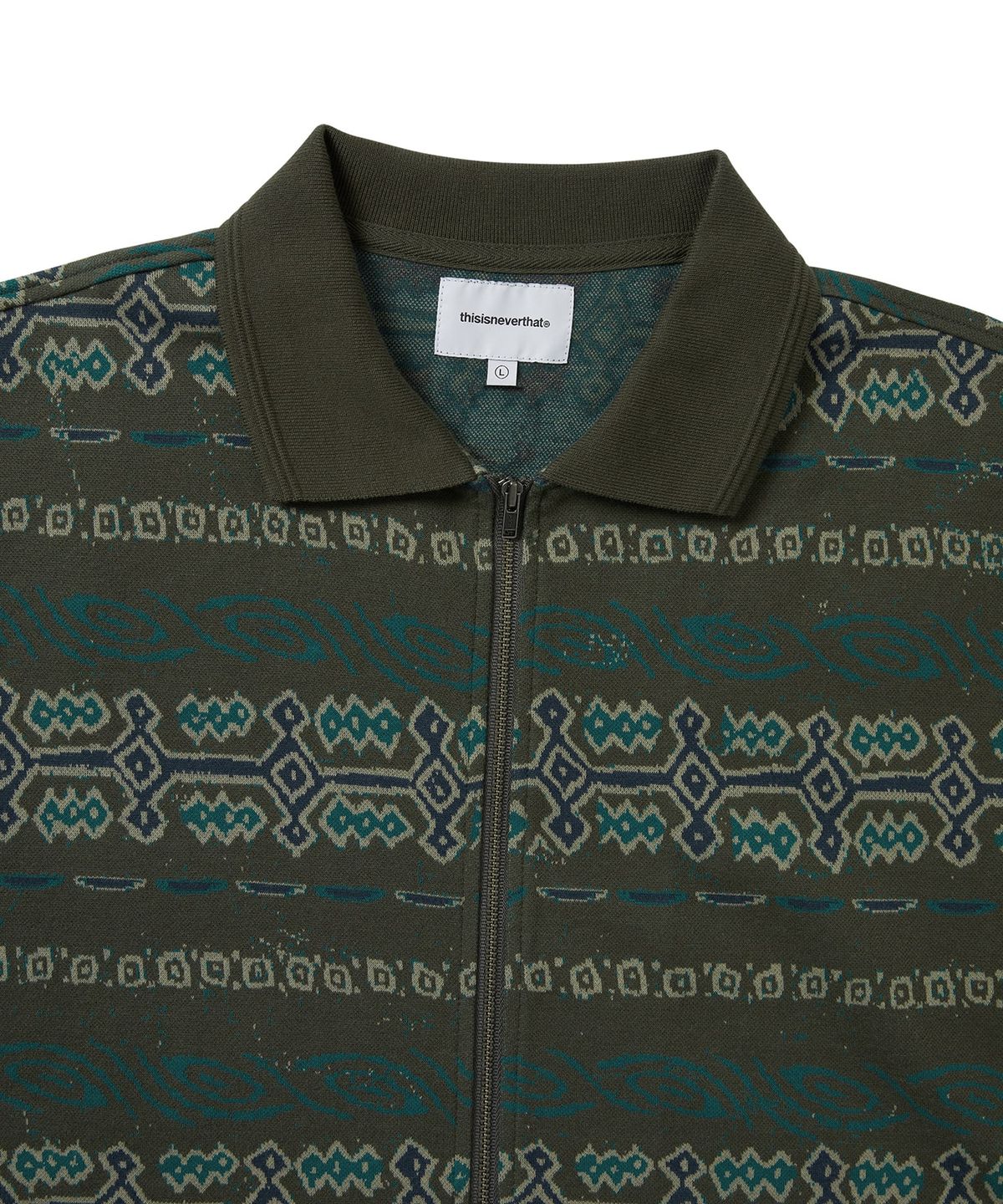 디스이즈네버댓(THISISNEVERTHAT) Jungle Jacquard Zip Up Top Olive