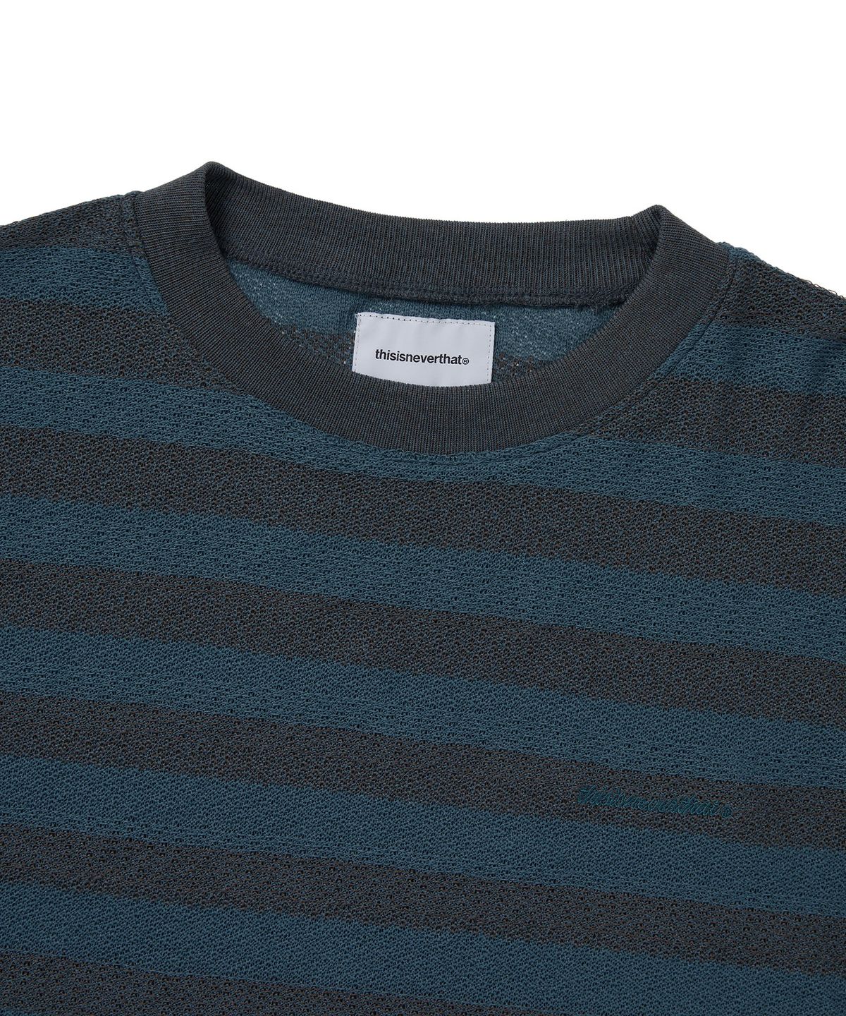 디스이즈네버댓(THISISNEVERTHAT) Mesh Striped W Crewneck Dark Brown