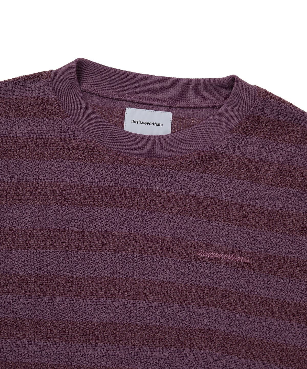 디스이즈네버댓(THISISNEVERTHAT) Mesh Striped W Crewneck Dried Rose