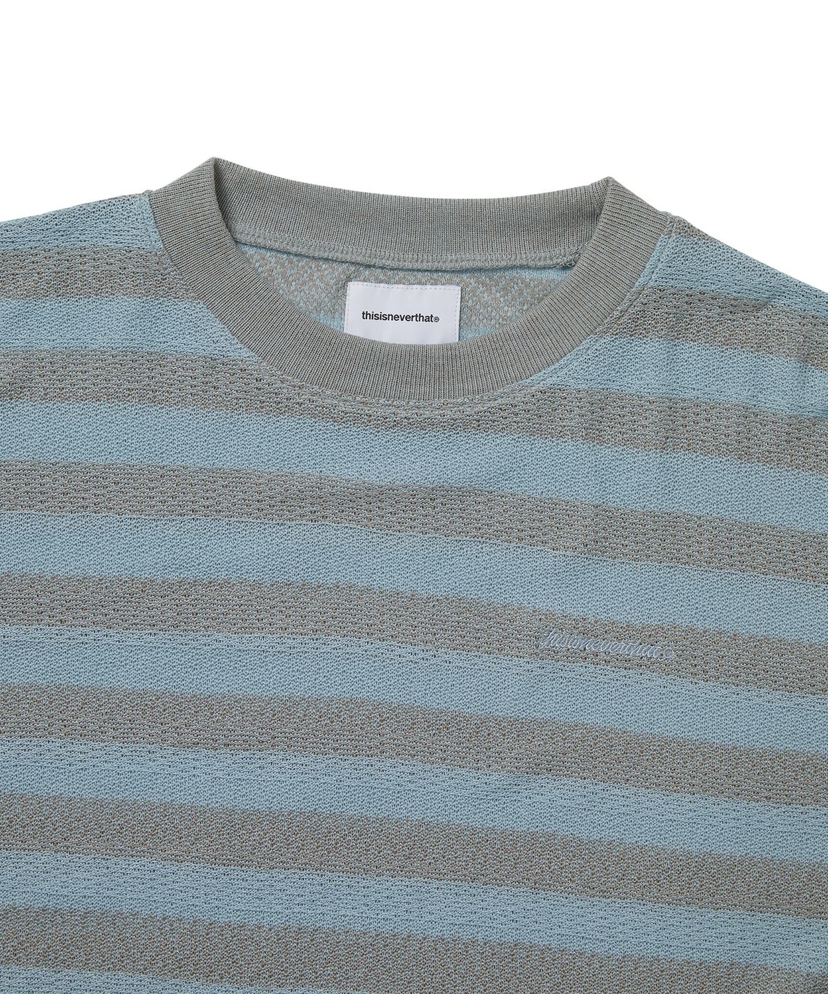 디스이즈네버댓(THISISNEVERTHAT) Mesh Striped W Crewneck Sky Blue