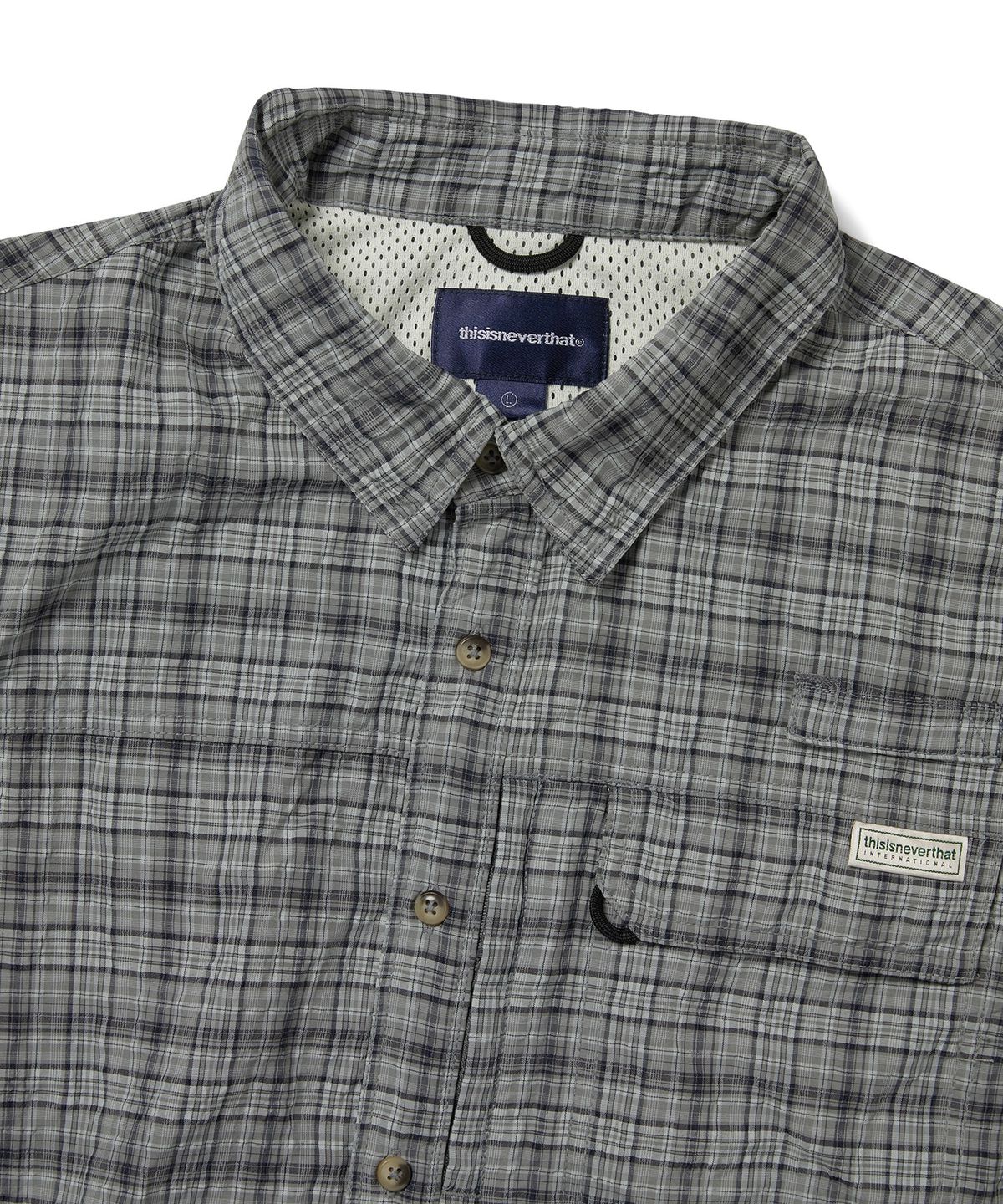 디스이즈네버댓(THISISNEVERTHAT) Plaid S/S Fishing Shirt Sage