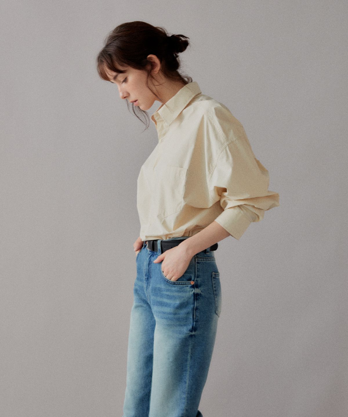 사하키(SAHAKI) 페이퍼 셔츠 (버터)