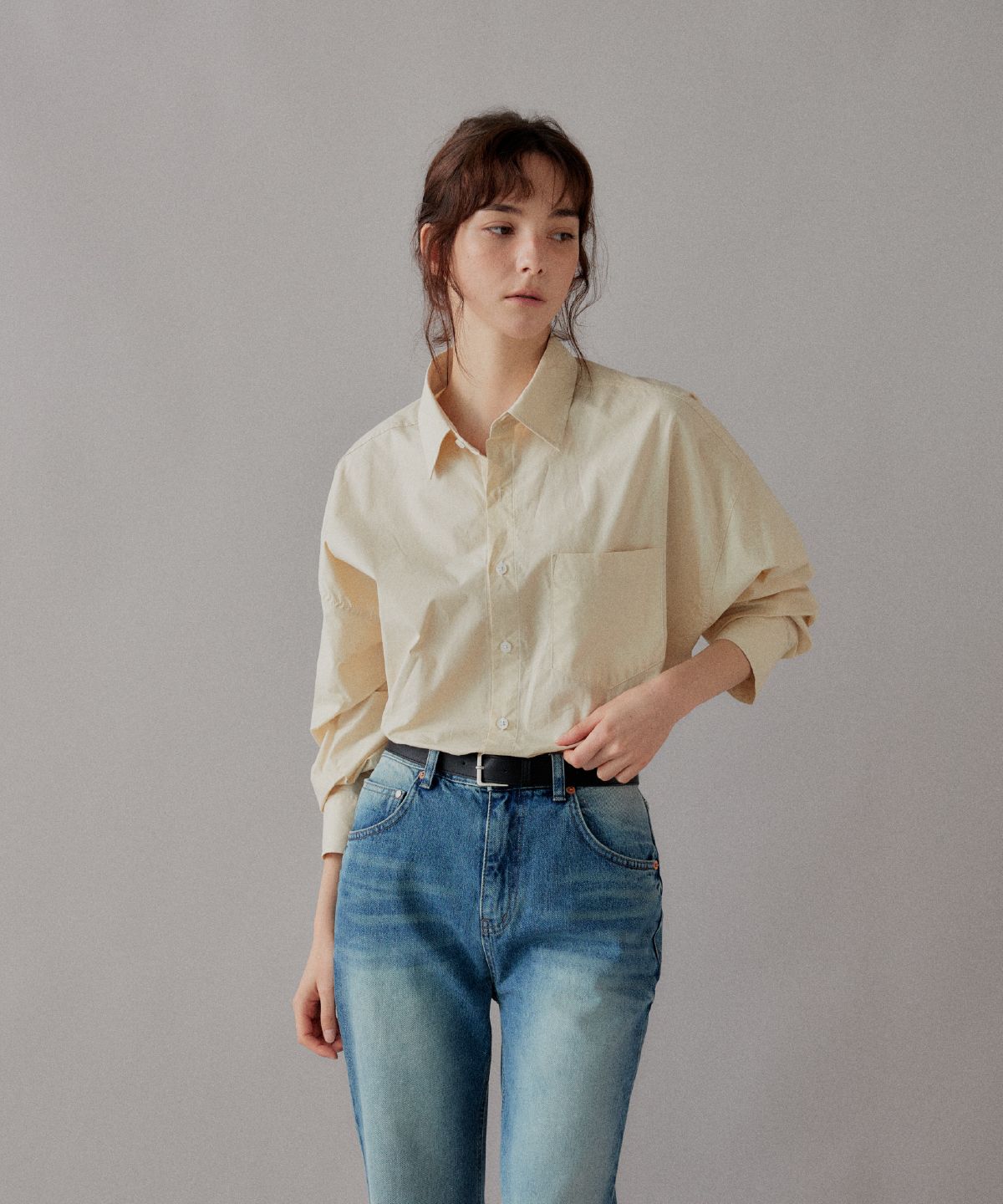 사하키(SAHAKI) 페이퍼 셔츠 (버터)