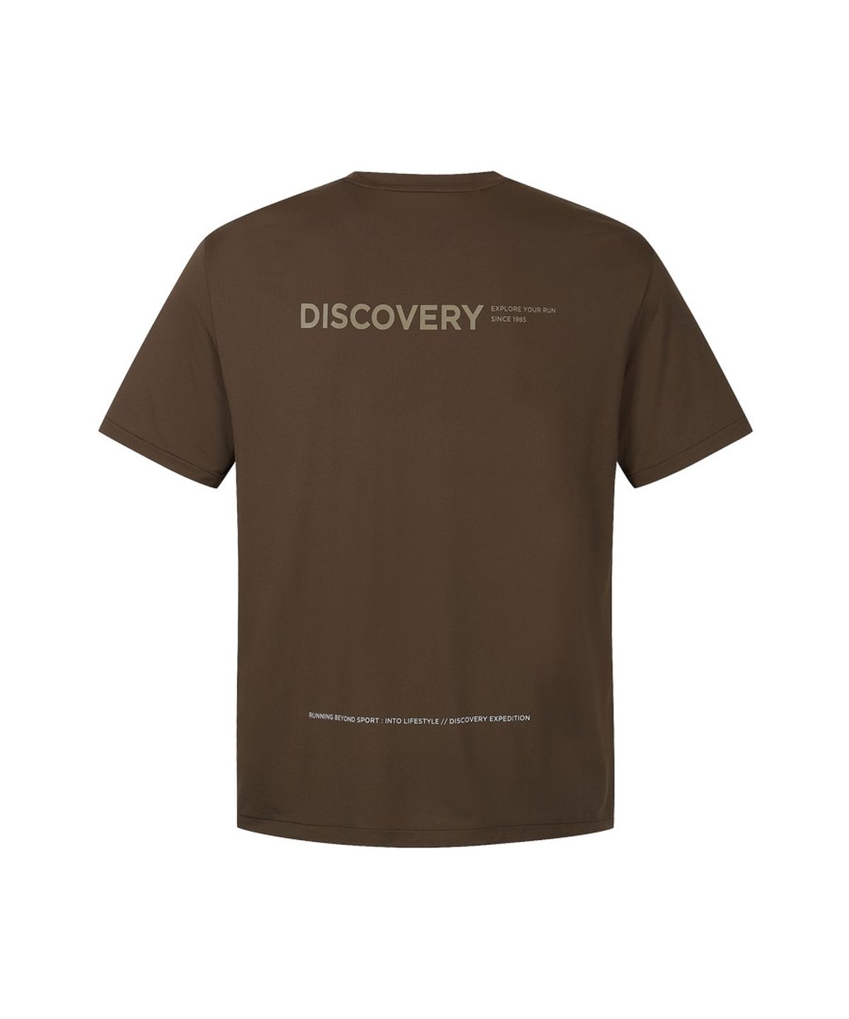 디스커버리 익스페디션(DISCOVERY EXPEDITION) 남성 로고포인트 러닝 티셔츠 (Brown)