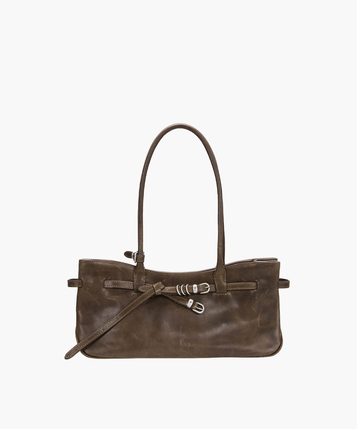 마지셔우드(MARGESHERWOOD) GRANDMA USED SHOULDER BAG_washed brown pull-up