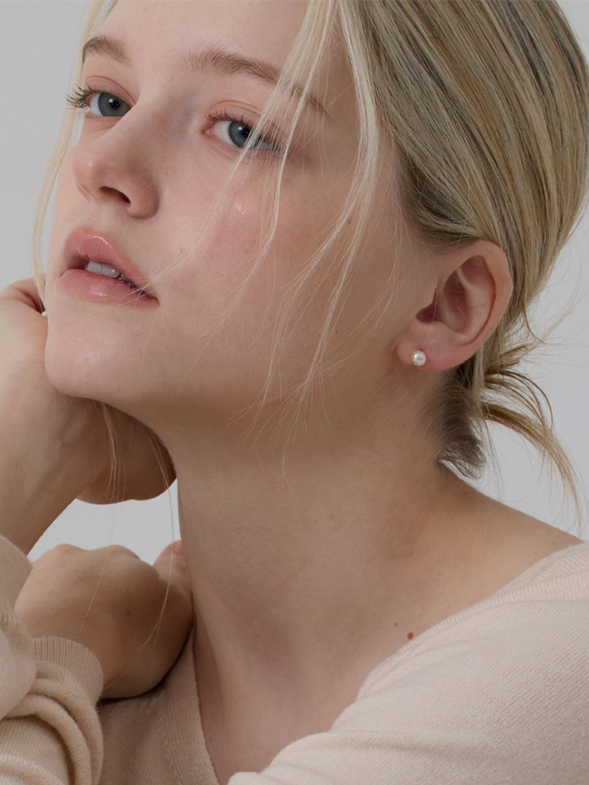 루꼬레(LUCORE) 실버925 담수진주 원터치 은귀걸이
