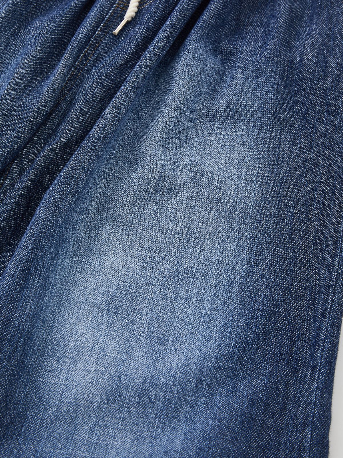 이카룩(IKALOOK) 봄여름 와이드 딥블루 린넨 데님 DJN125