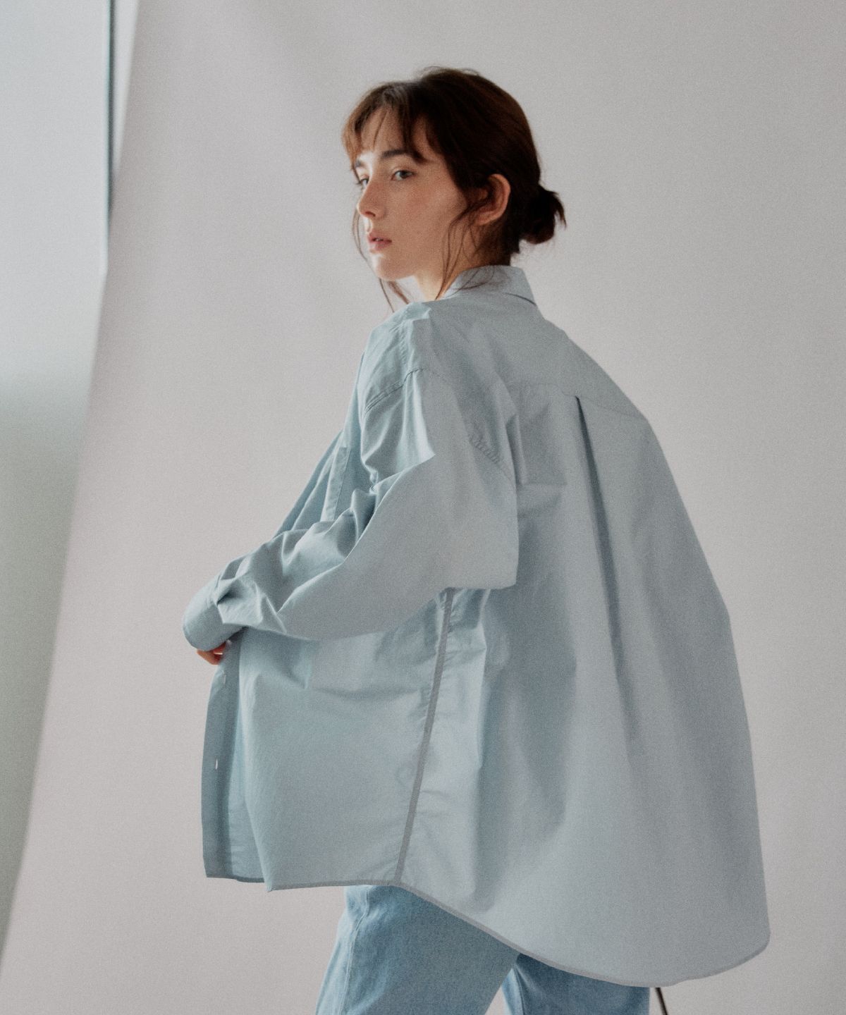 사하키(SAHAKI) 페이퍼 셔츠 (민트그레이)