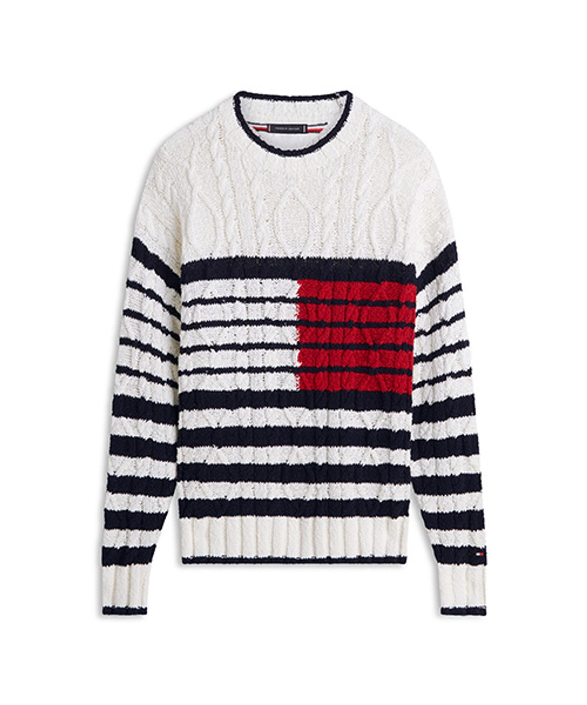 타미힐피거(TOMMY HILFIGER) 플래그 케이블 크루넥 스웨터 (T12G1KPO580MT10FA)