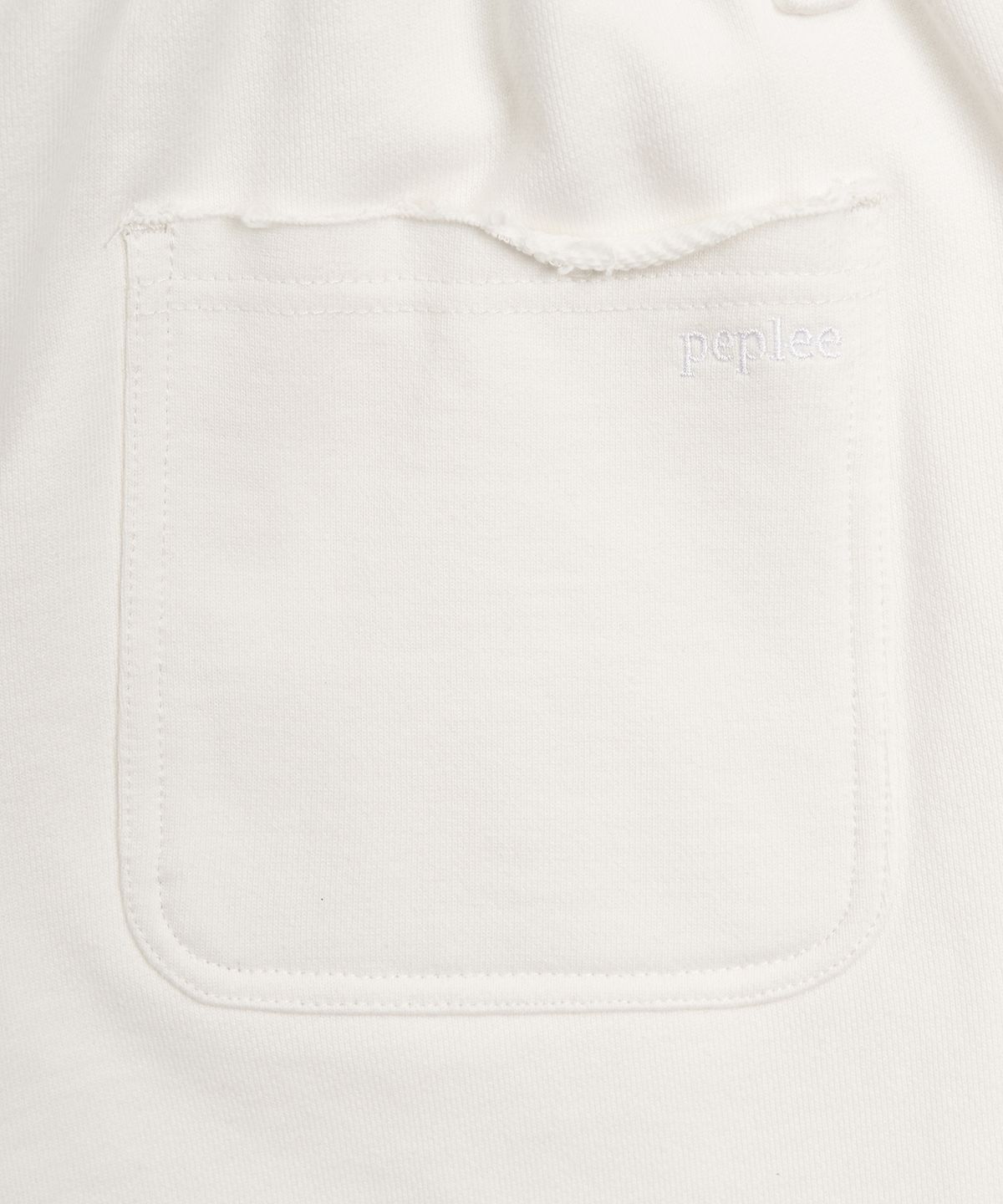 페플리(PEPLEE) Cut Off Bermuda Sweat Pants (White)