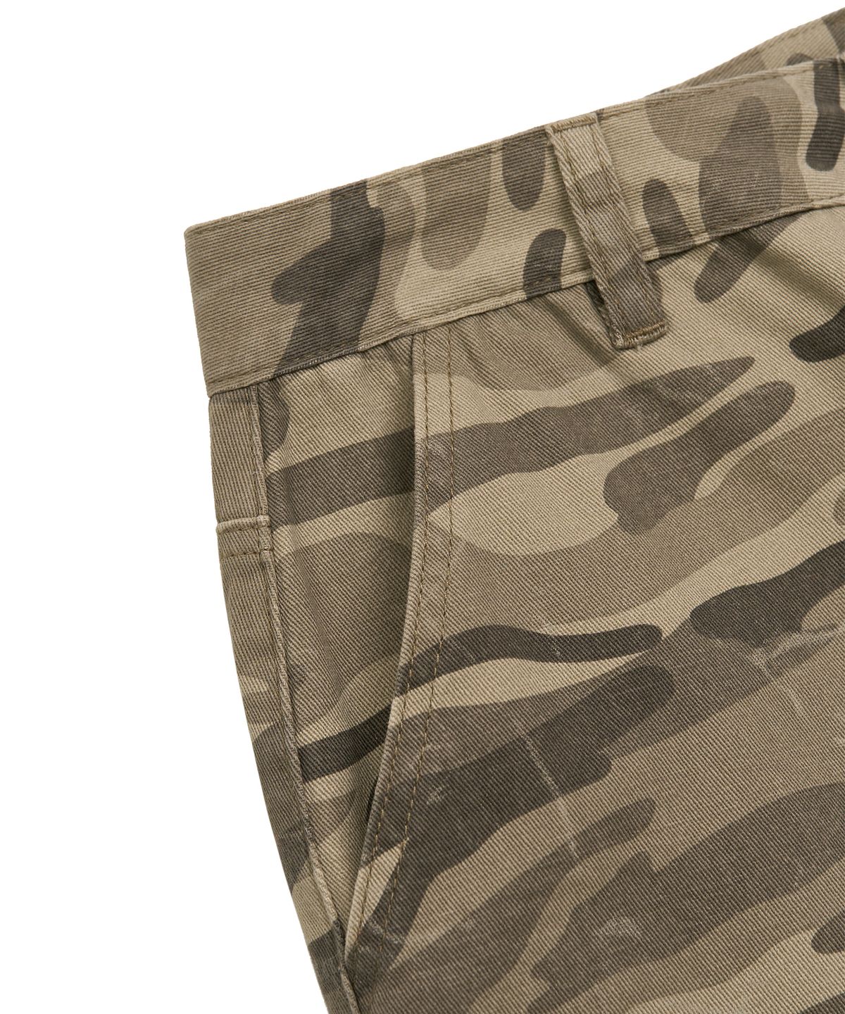 페플리(PEPLEE) Tuck Strap Camo Capri Pants (Beige)